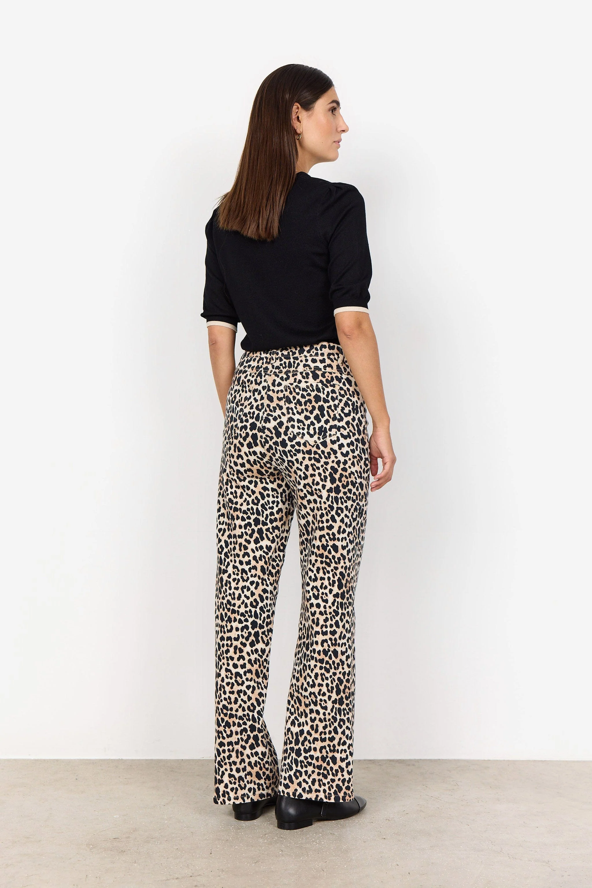 Owena Leopard Print Jeans - Sand Combi - Image 4