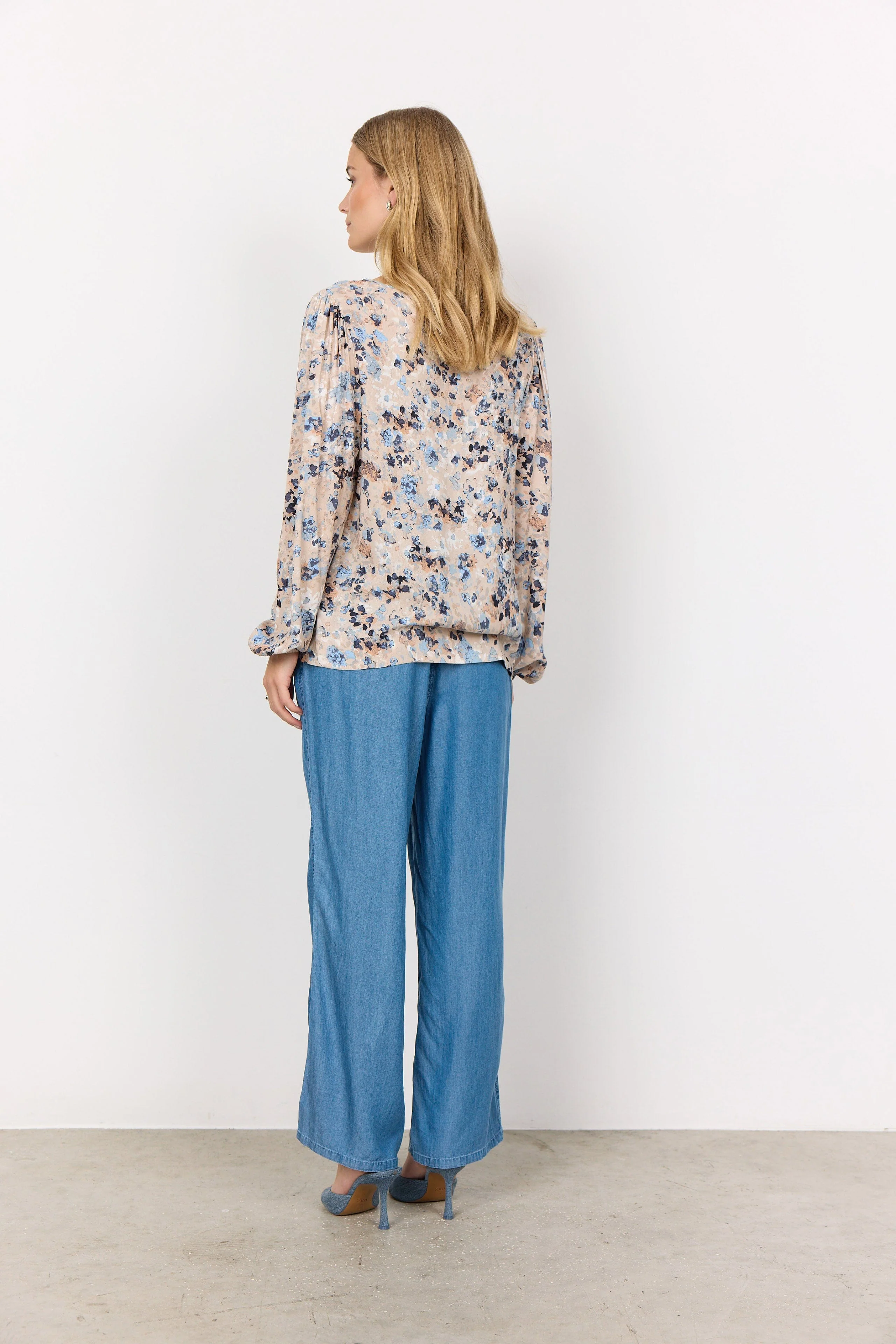 Pammi Printed Blouse - Air Blue Combi - Image 4