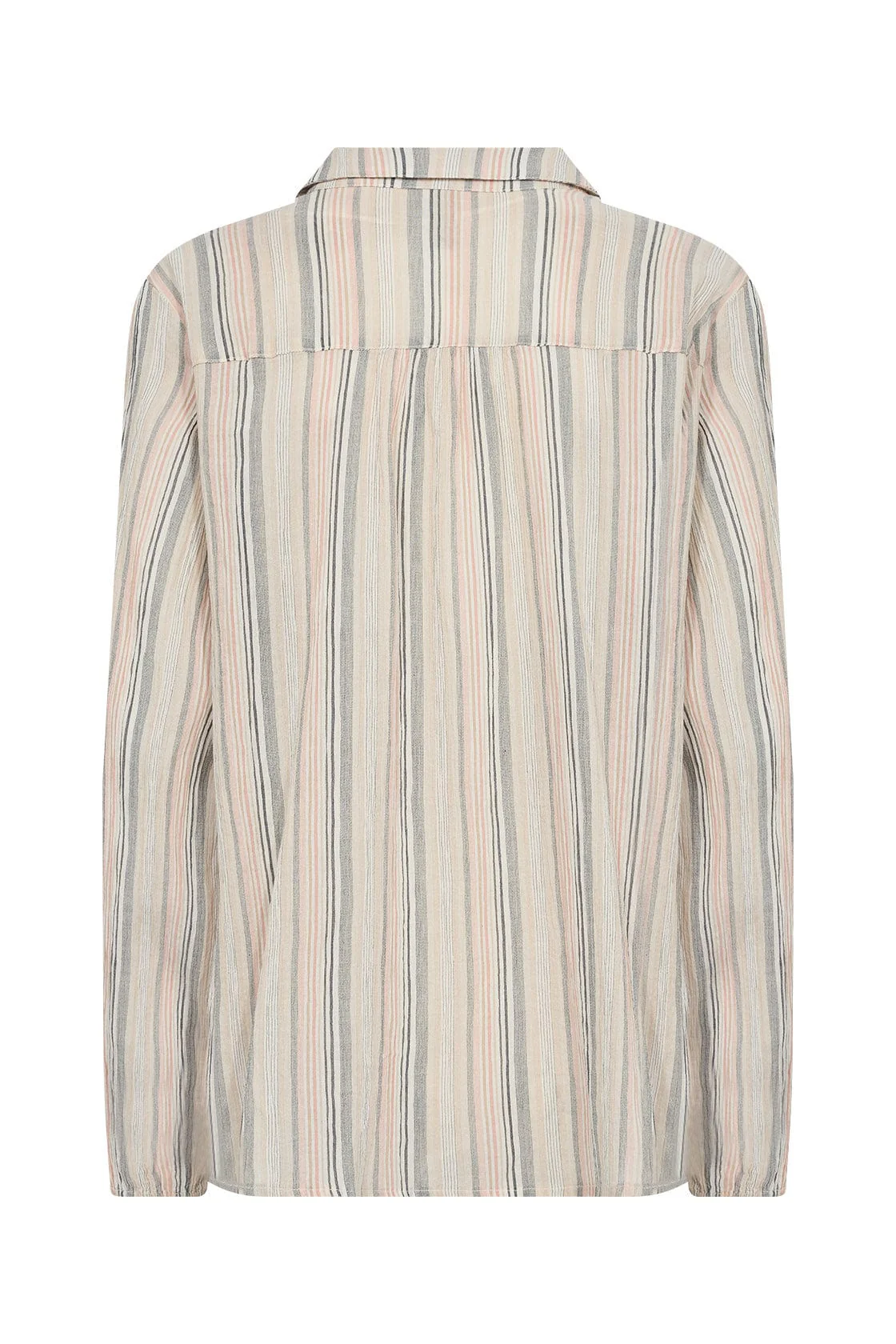 Patti Stripe Organic Cotton Blouse - Peach Pink Combi - Image 5