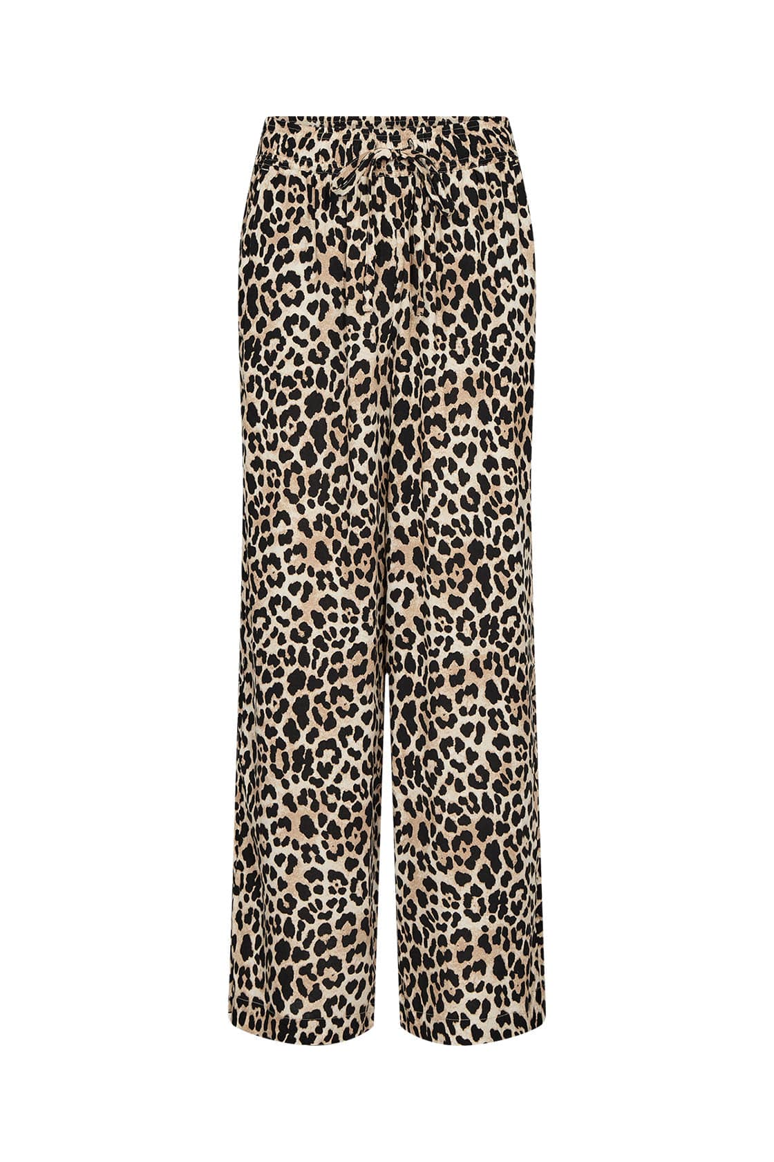 Pietta Leopard Print Elastic Waist Trousers - Sand Combi