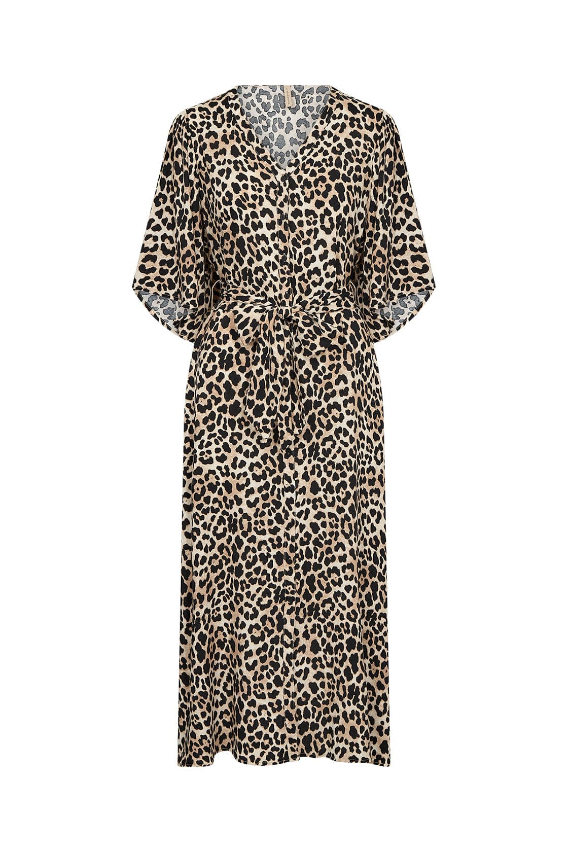 Pietta Leopard Print Midi Dress - Sand Combi