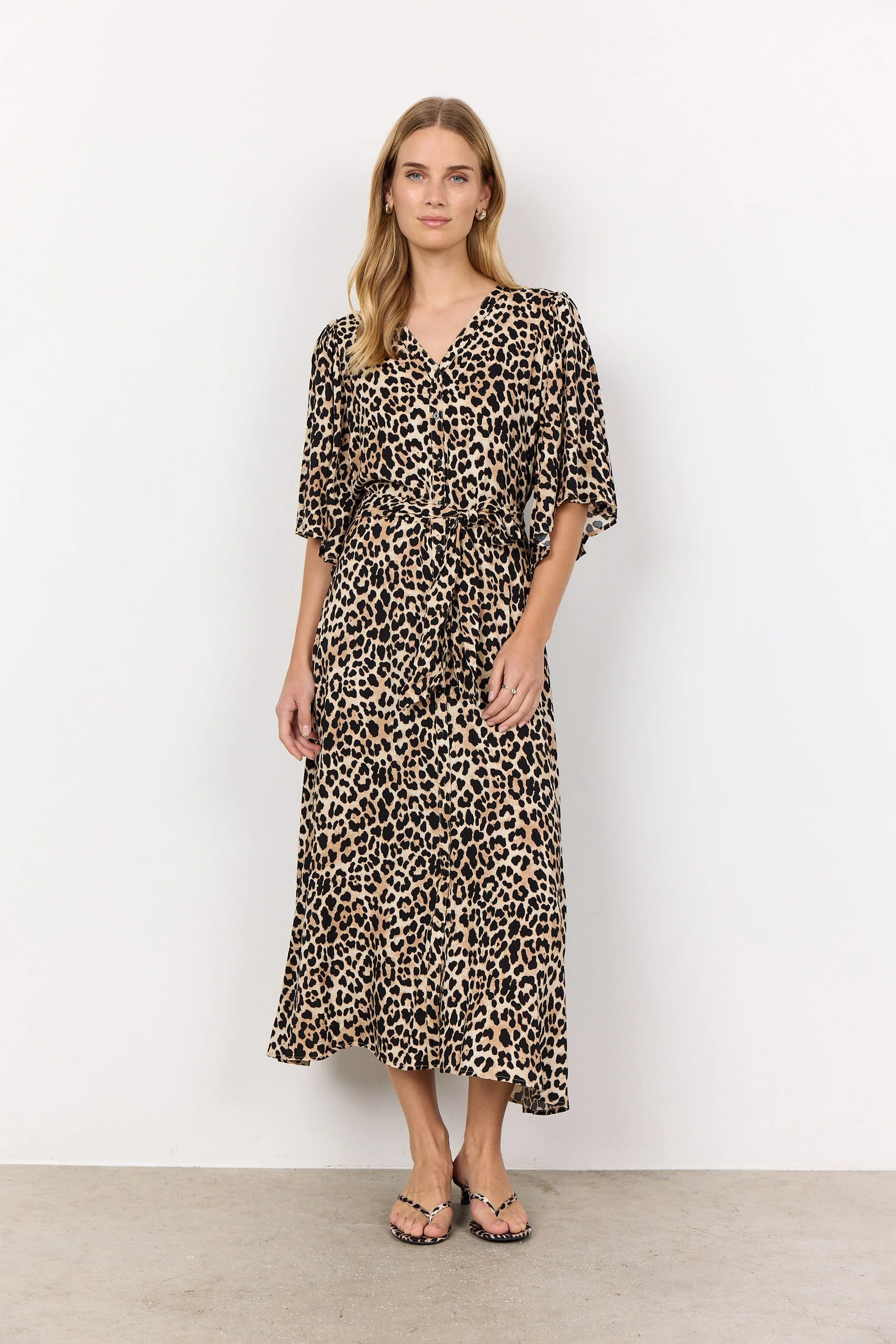 Pietta Leopard Print Midi Dress - Sand Combi - Image 3