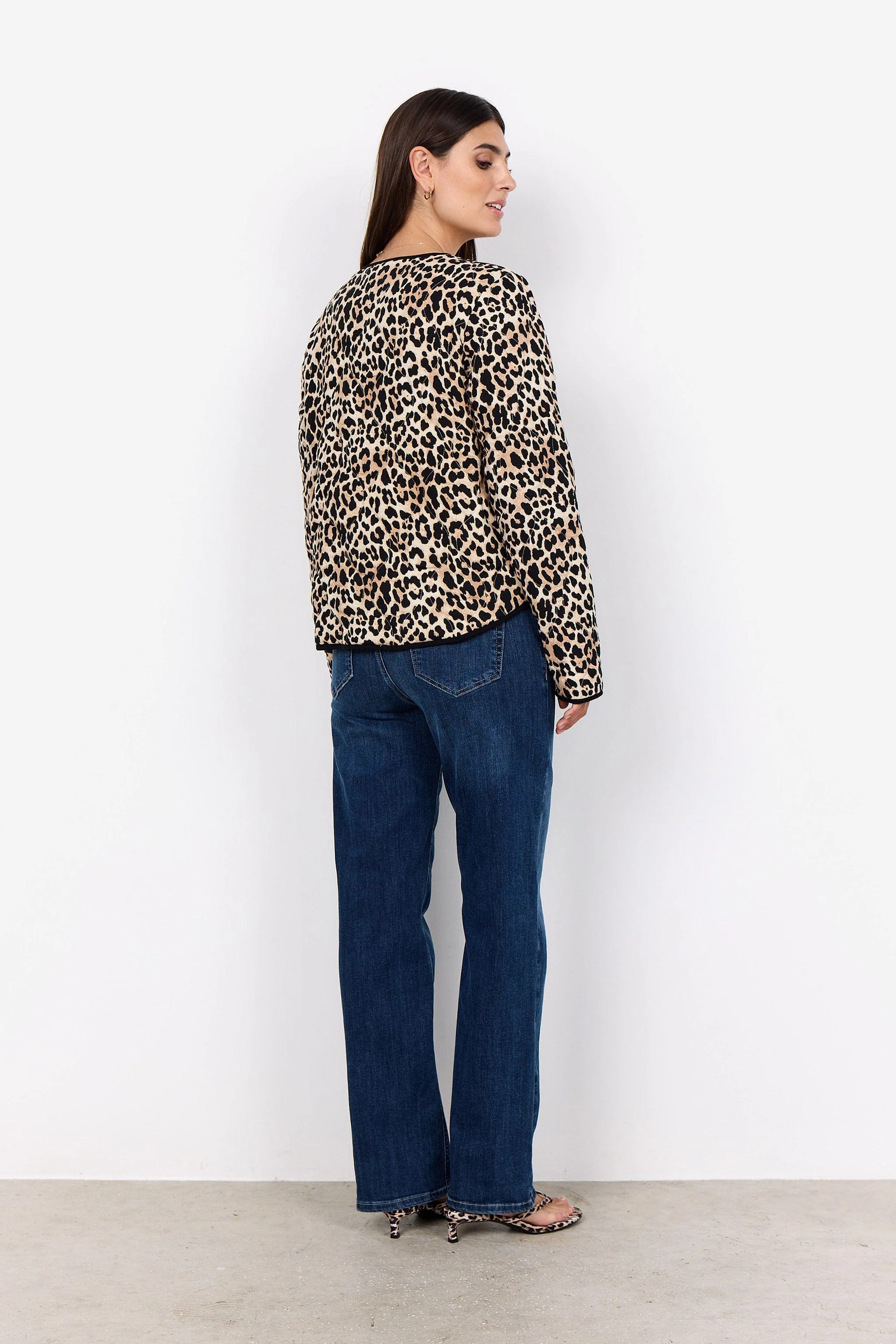 Pietta Leopard Print Quilted Jacket - Sand Combi - Image 4