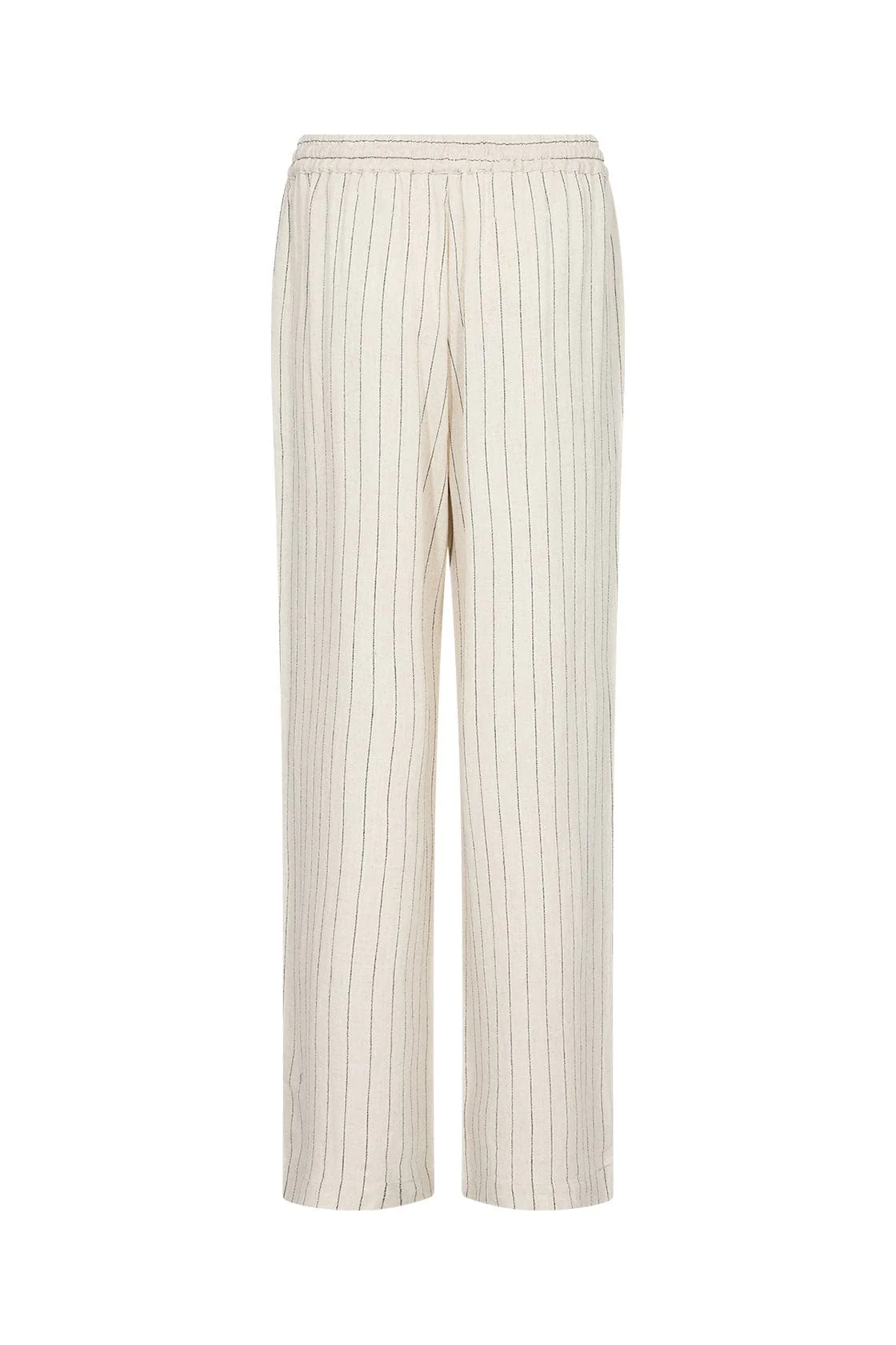 Poula Stripe Elasticated Waist Trousers - Cream Combi - Image 5