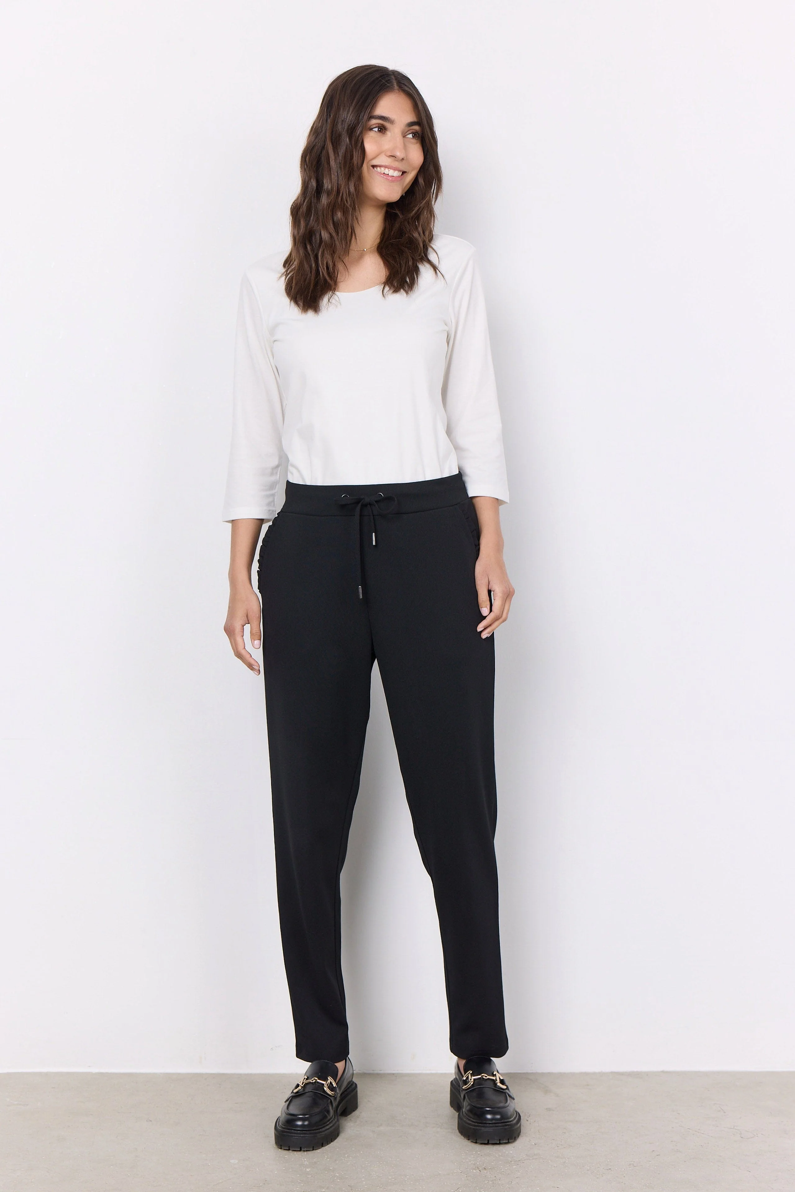 Pylle Plain 3/4 Sleeve Top - Off White - Image 3