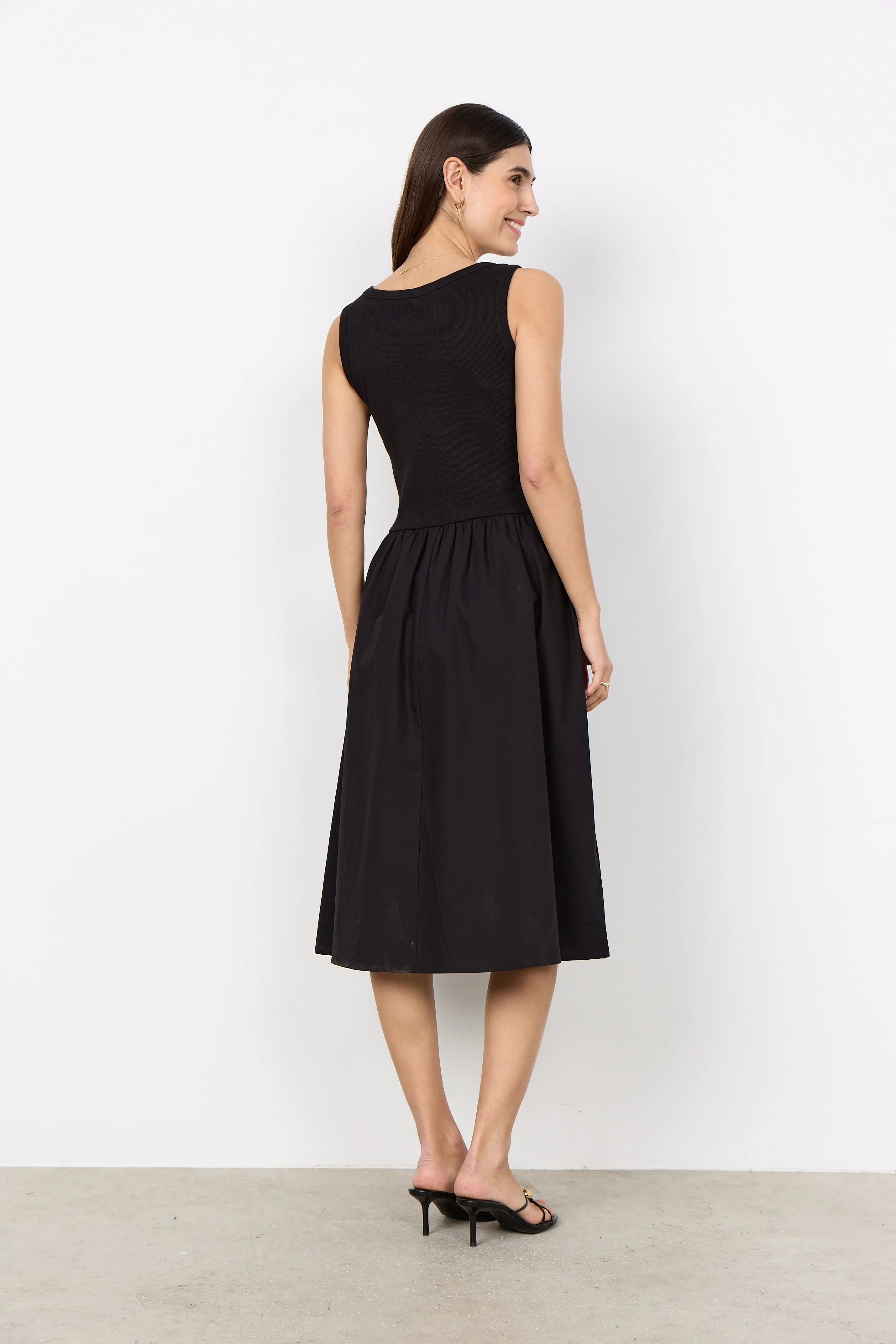 Rachelle Sleeveless Cotton Dress - Black - Image 5