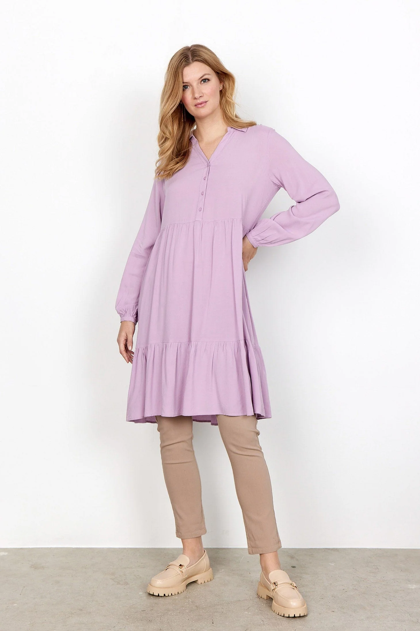 Radia Tiered Hem Dress - Lilac Mist - Image 4