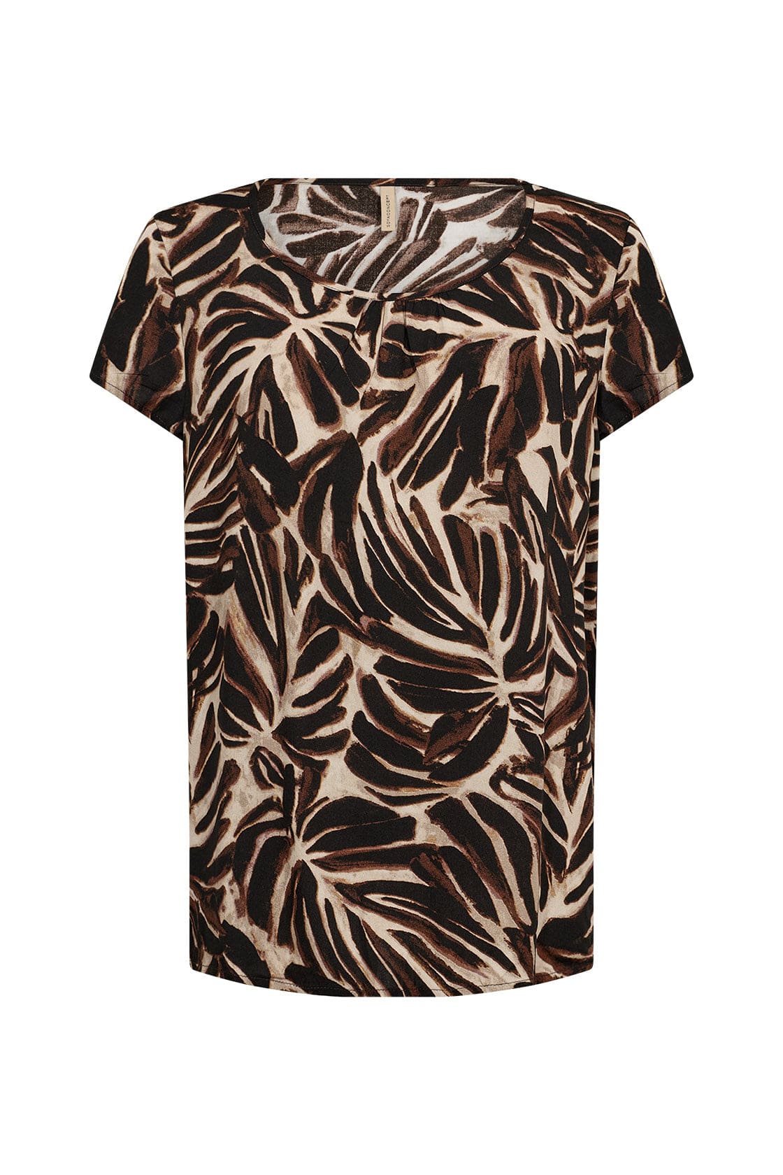 Roksana Leaf Print Blouse - Hot Fudge Combi