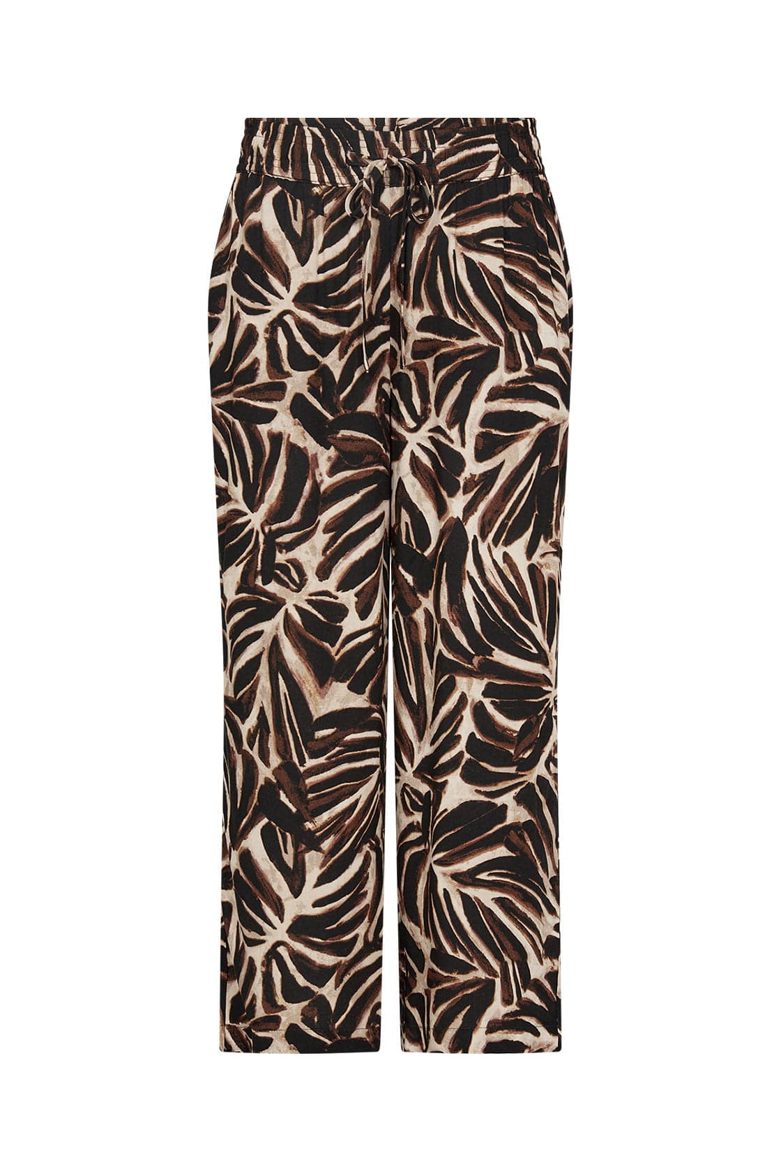 Roksana Leaf Print Cropped Trousers - Hot Fudge Combi - Image 5