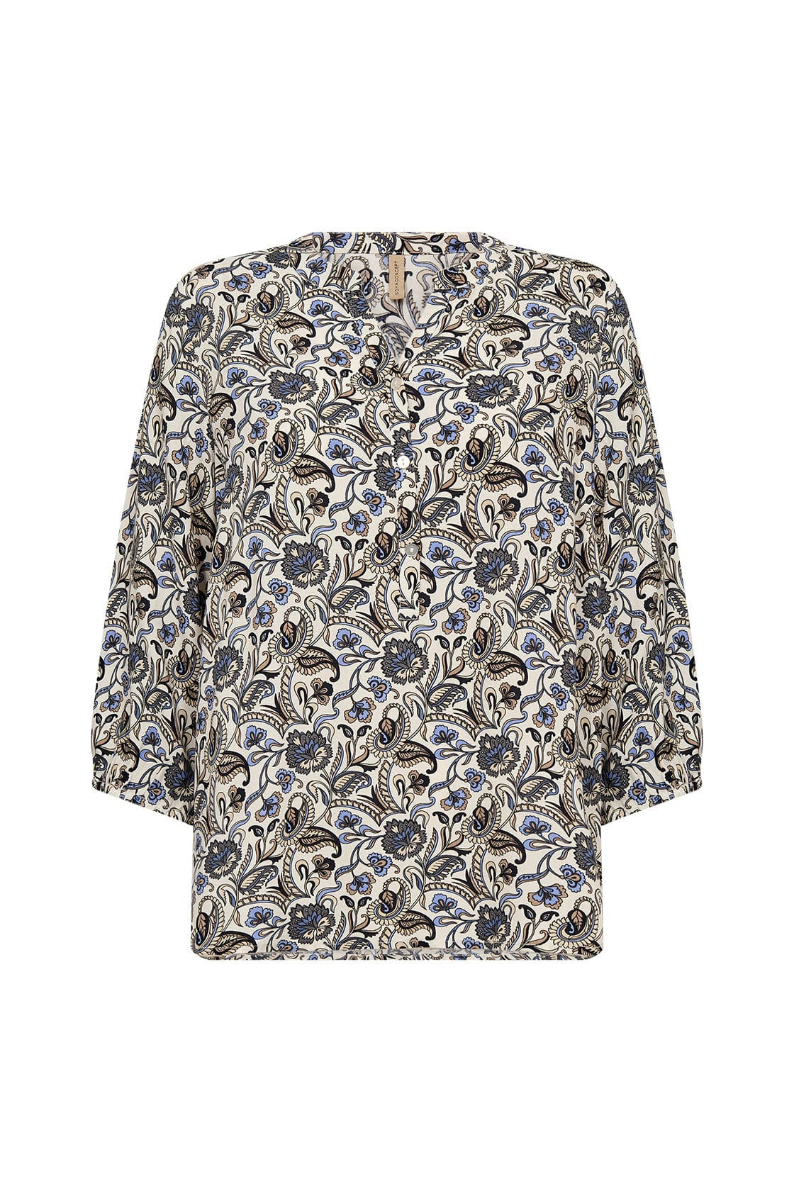 Samea Printed Three Quarter Sleeve Blouse - Hydrangea Combi
