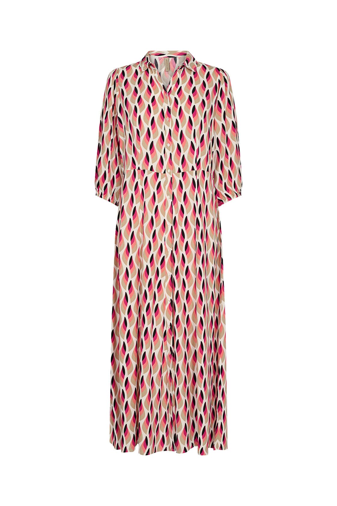 Sammy Abstract Print Dress - Fuchsia Rose Combi
