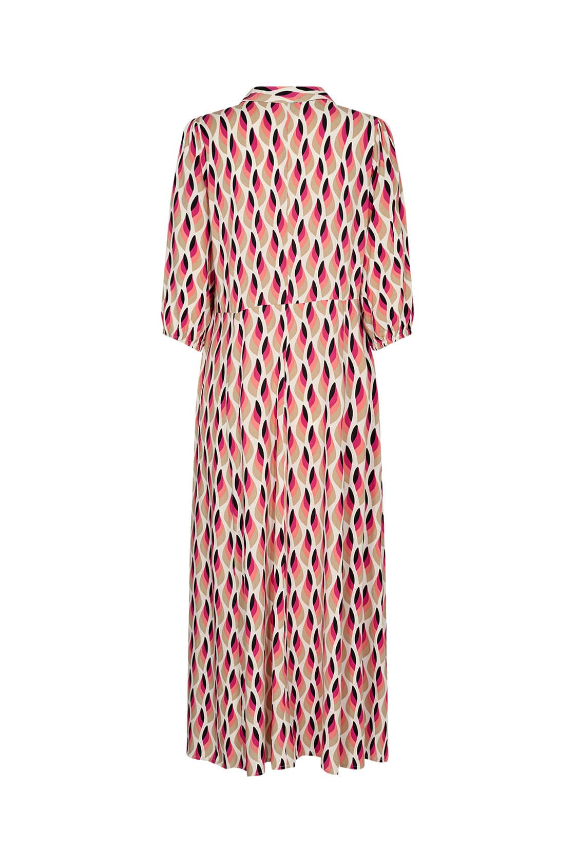Sammy Abstract Print Dress - Fuchsia Rose Combi - Image 7