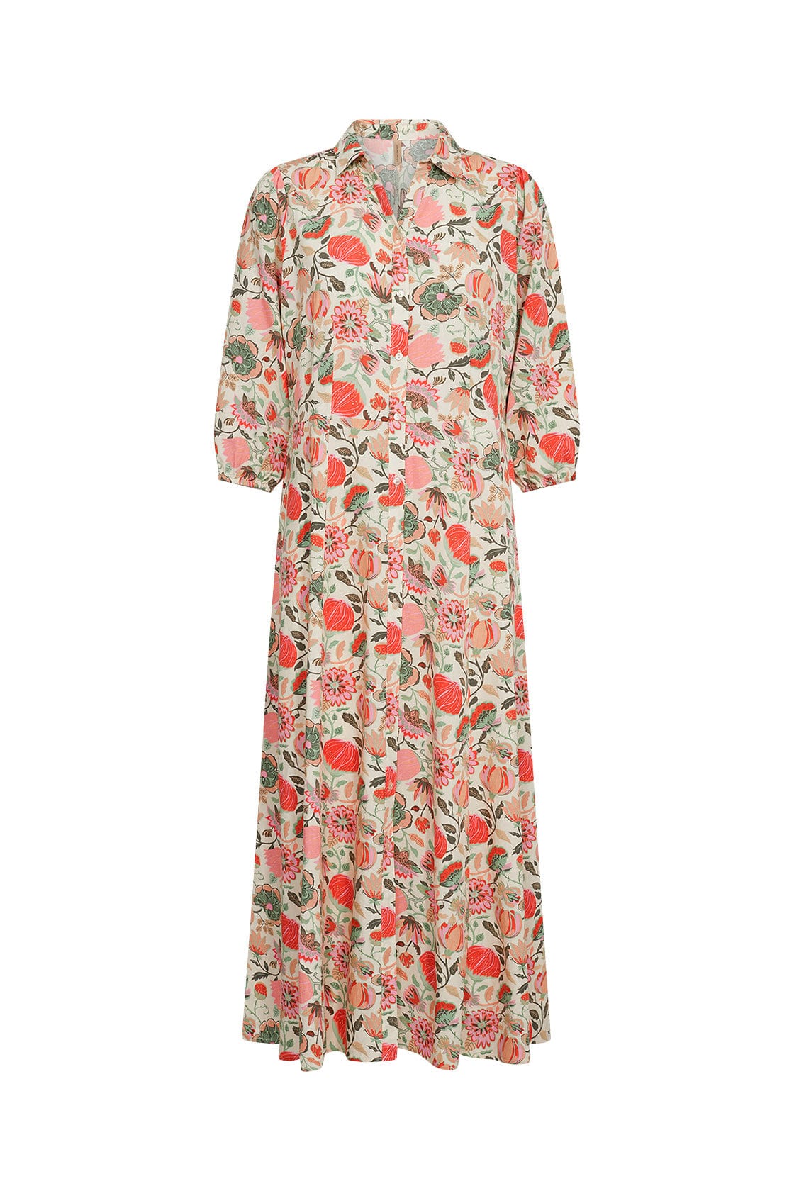 Sammy Floral Print Midi Dress - Dusty Clay Combi