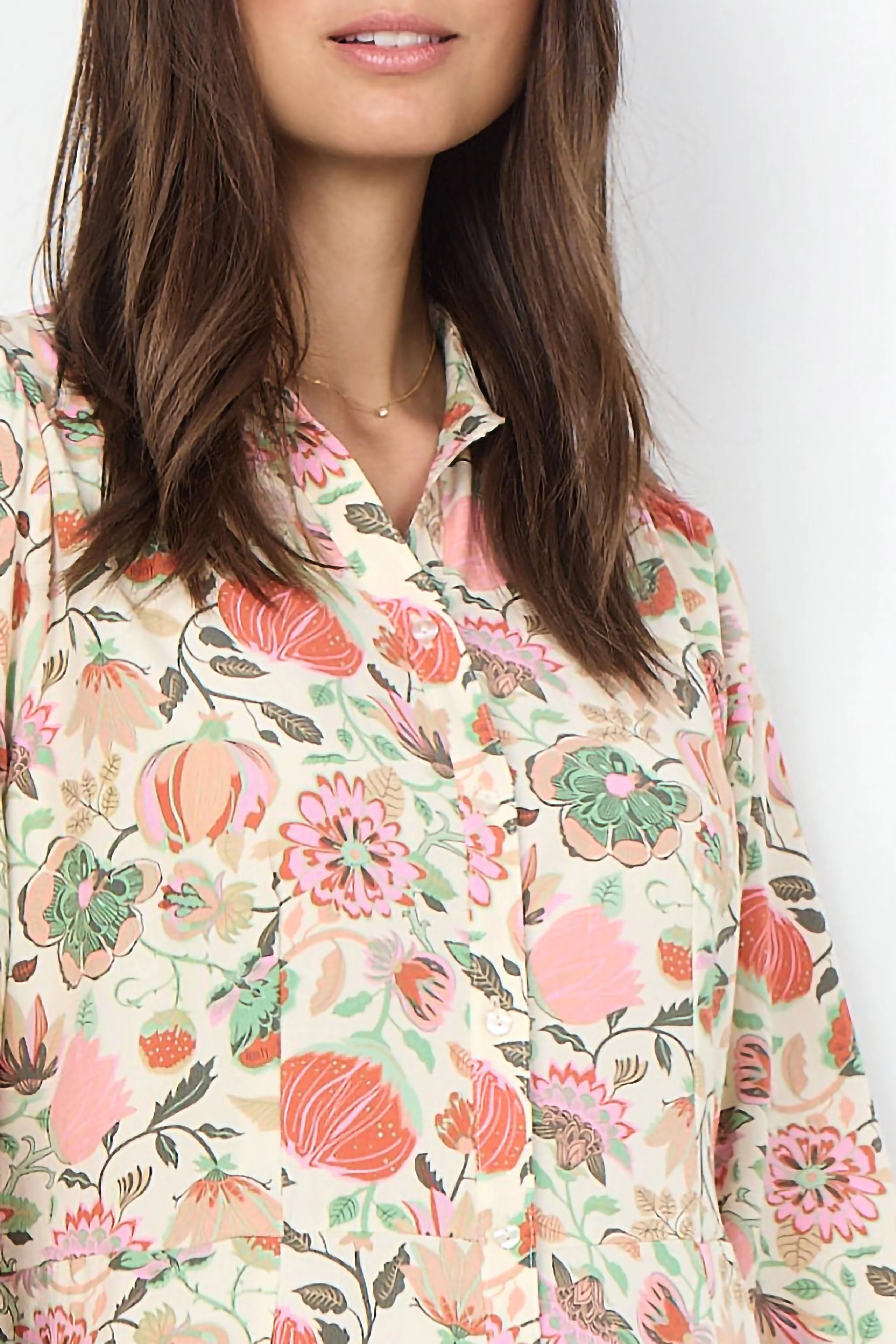 Sammy Floral Print Midi Dress - Dusty Clay Combi - Image 5
