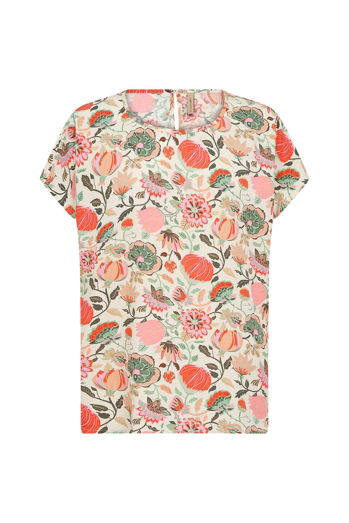 Sammy Floral Print Top - Dusty Clay Combi