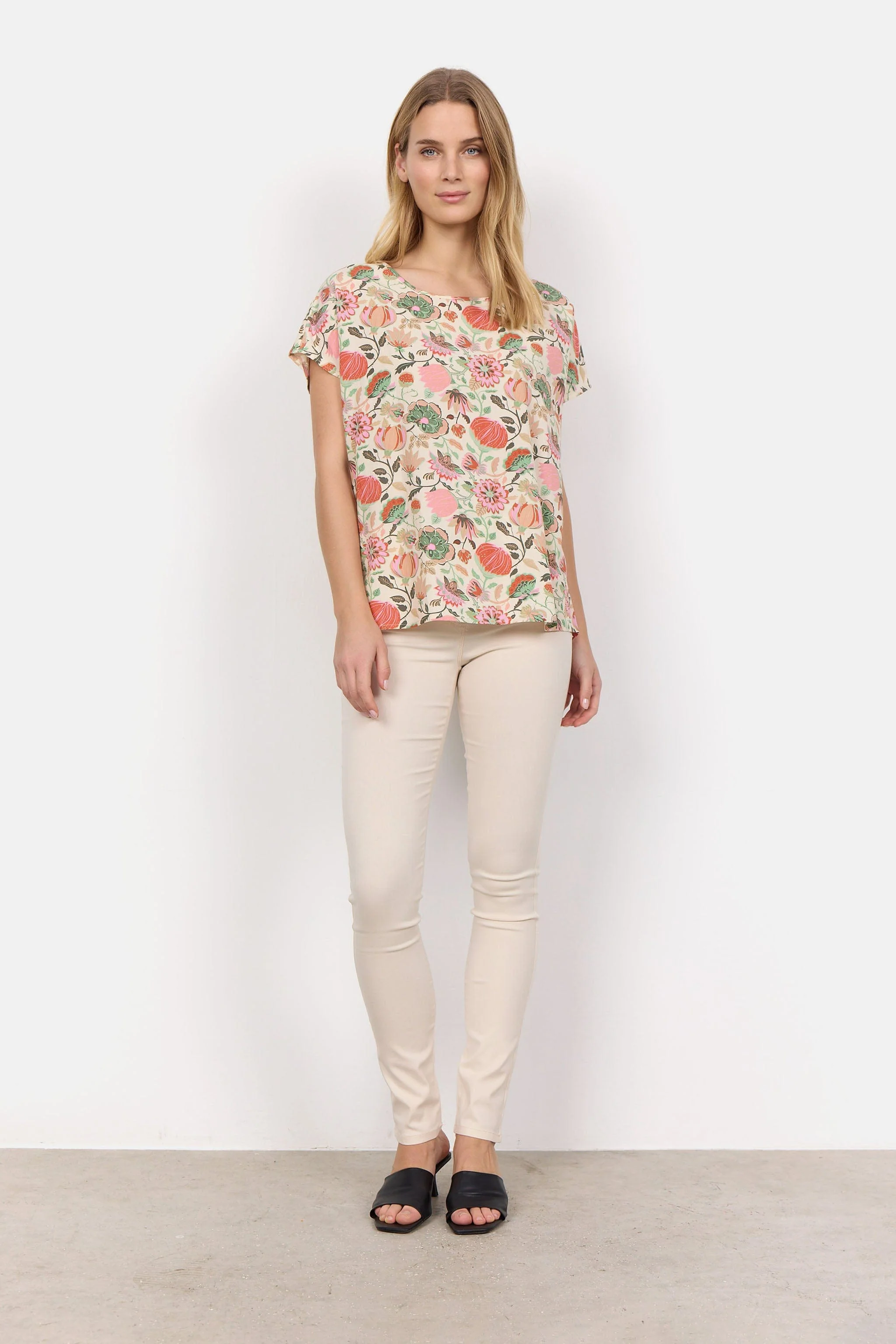 Sammy Floral Print Top - Dusty Clay Combi - Image 3