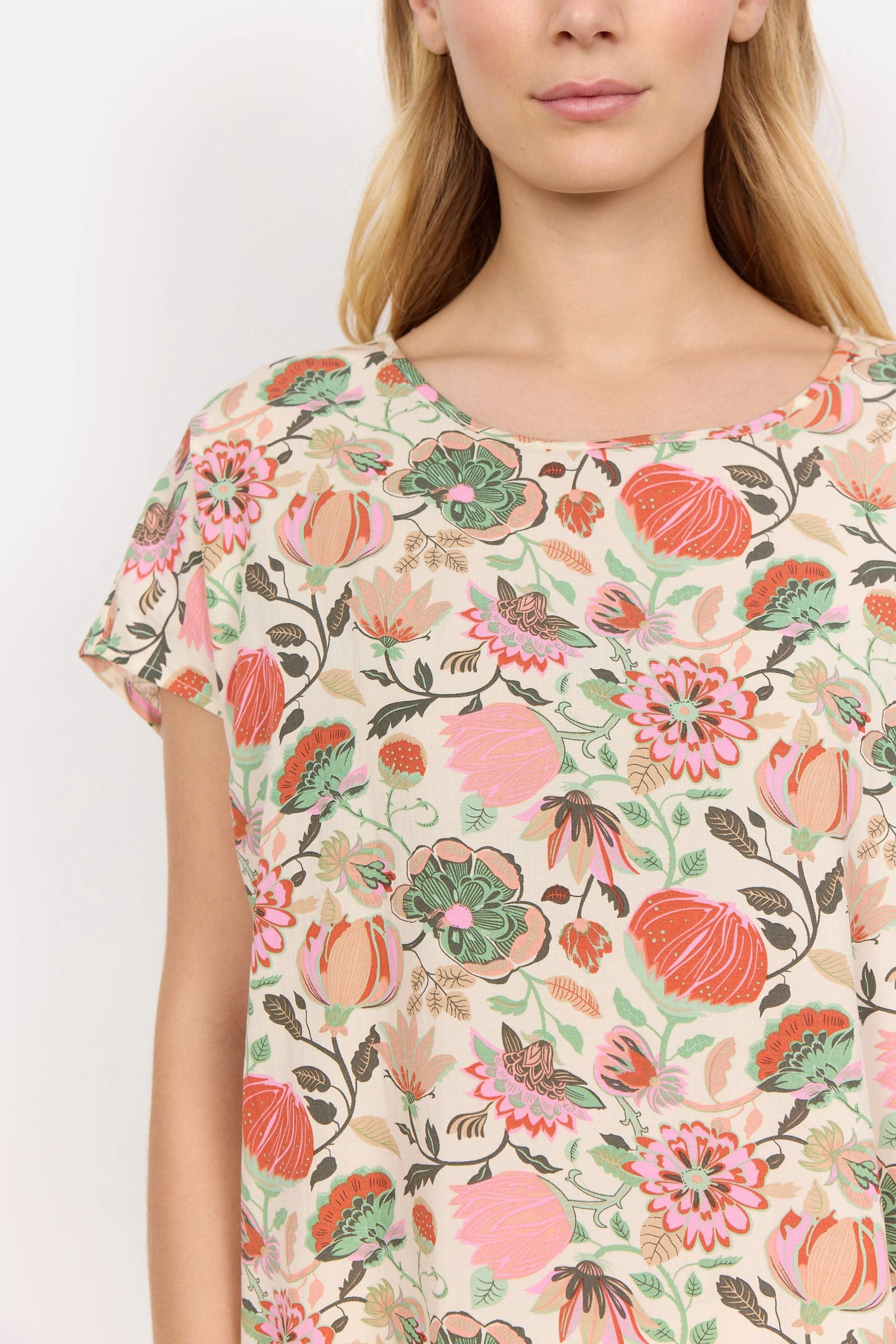 Sammy Floral Print Top - Dusty Clay Combi - Image 5