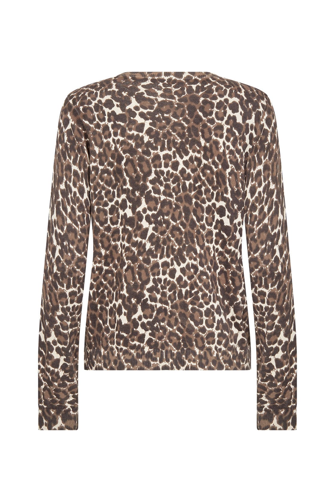 Sati Animal Print Cotton Knit Cardigan - Hot Fudge Combi - Image 5