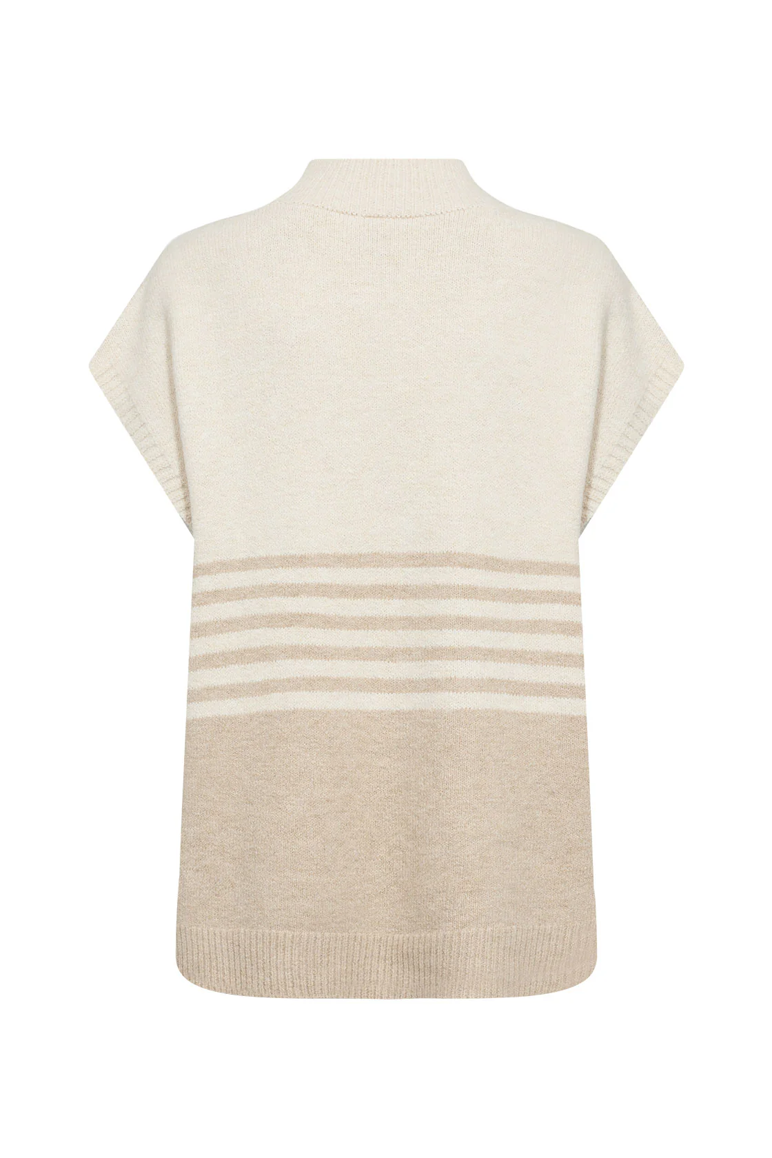 Selvi Knitted Drop Shoulder Jumper - Sand Melange Combi - Image 5