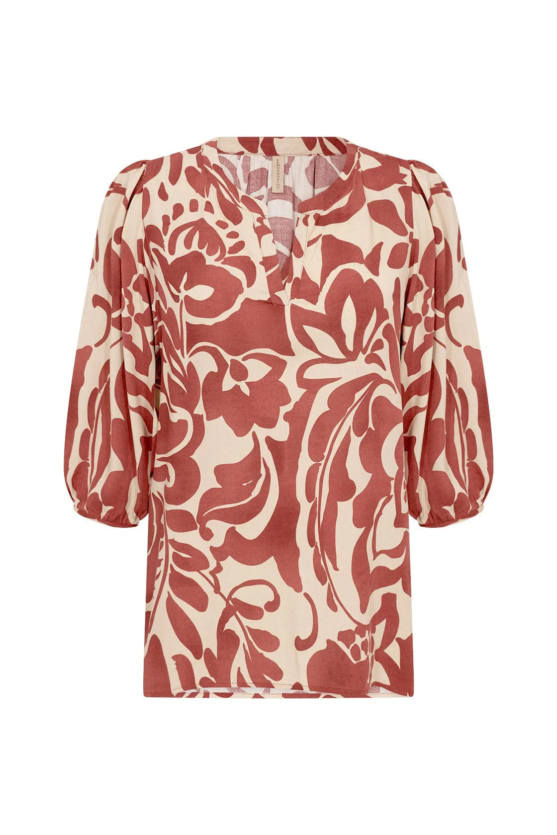 Senta Printed Blouse - Mineral Red Combi