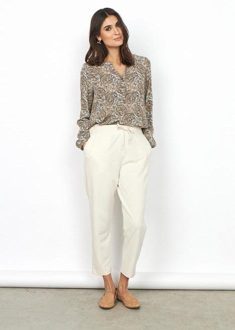 Siham Elastic Waist Trousers - Cream - Image 3