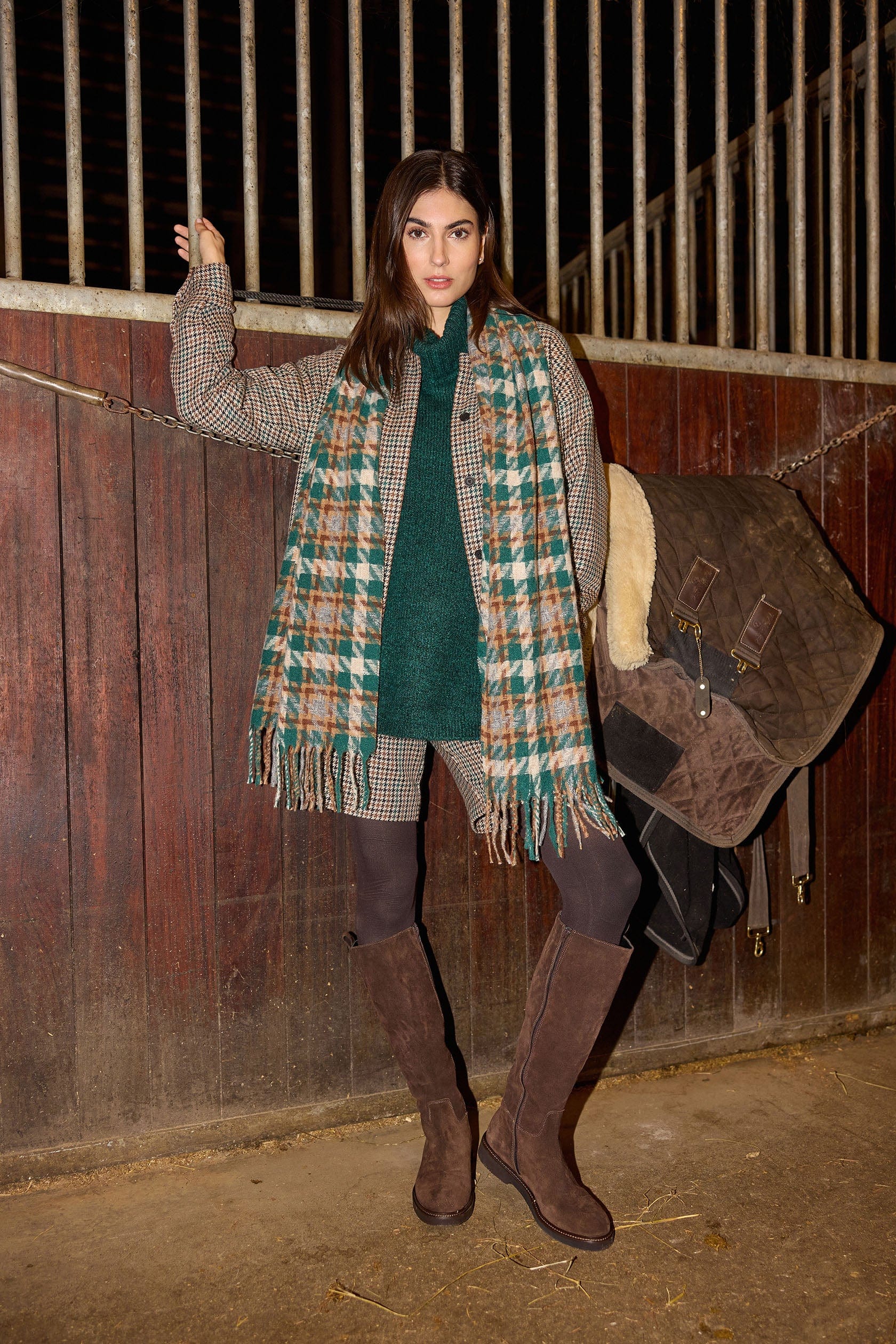Tatyane Houndstooth Overshirt - Coffee Combi - Image 5