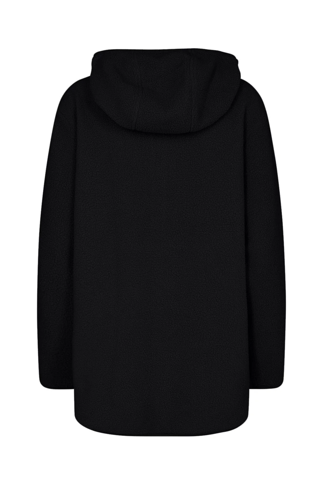 Trine Half Zip Borg Fleece Hoodie - Black - Image 2