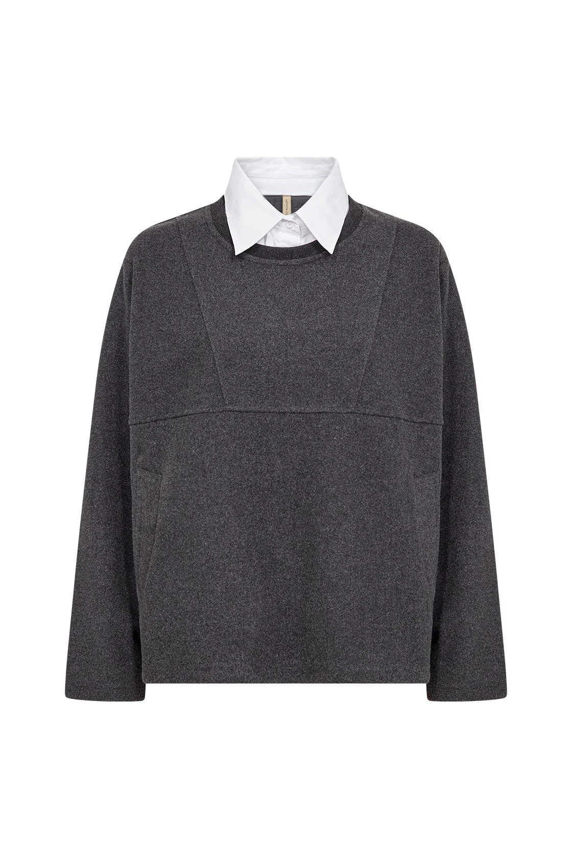 Vagna 2 in 1 Shirt and Wool Blend Jumper - Dark Earth Melange