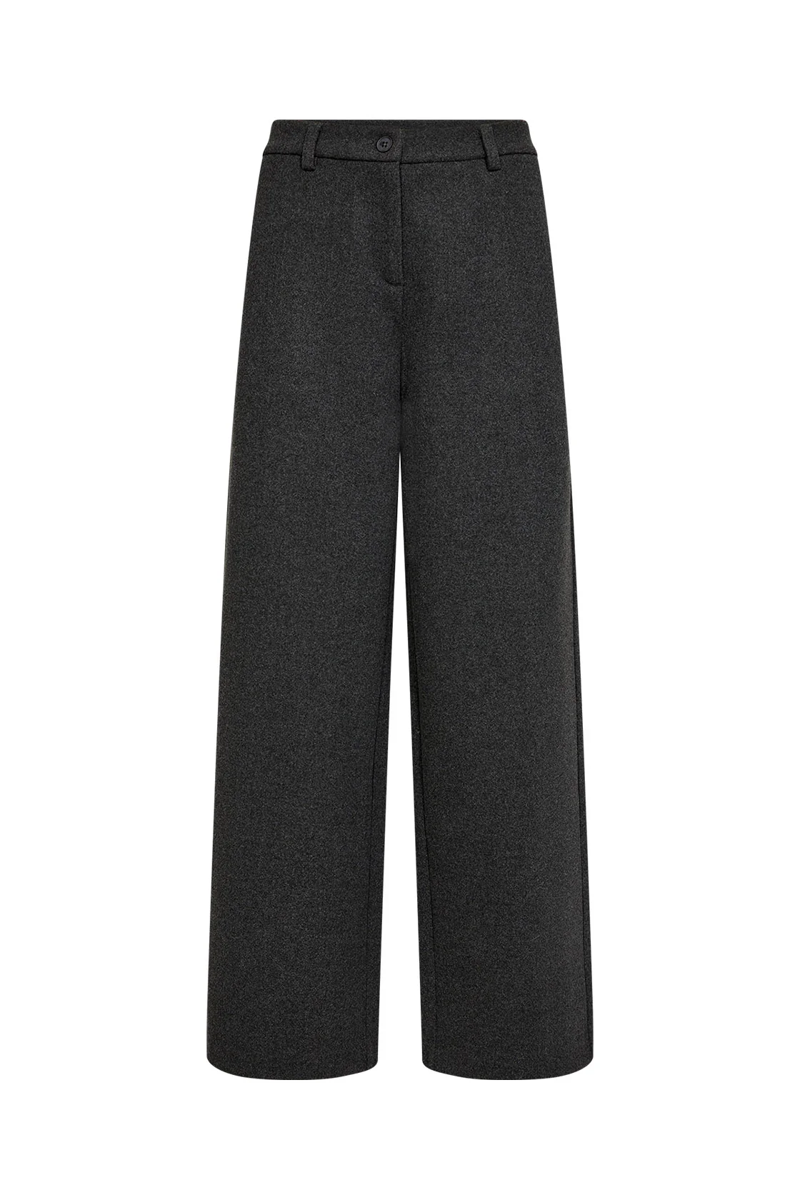 Vagna Wool Blend Wide Leg Trousers - Dark Earth Melange
