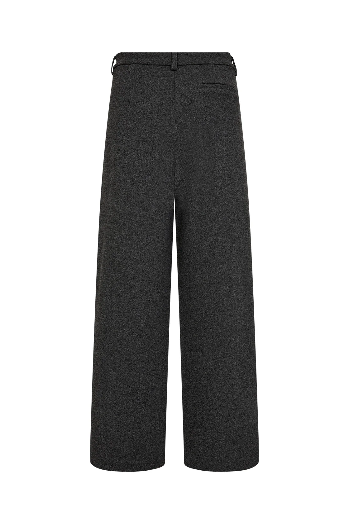 Vagna Wool Blend Wide Leg Trousers - Dark Earth Melange - Image 5