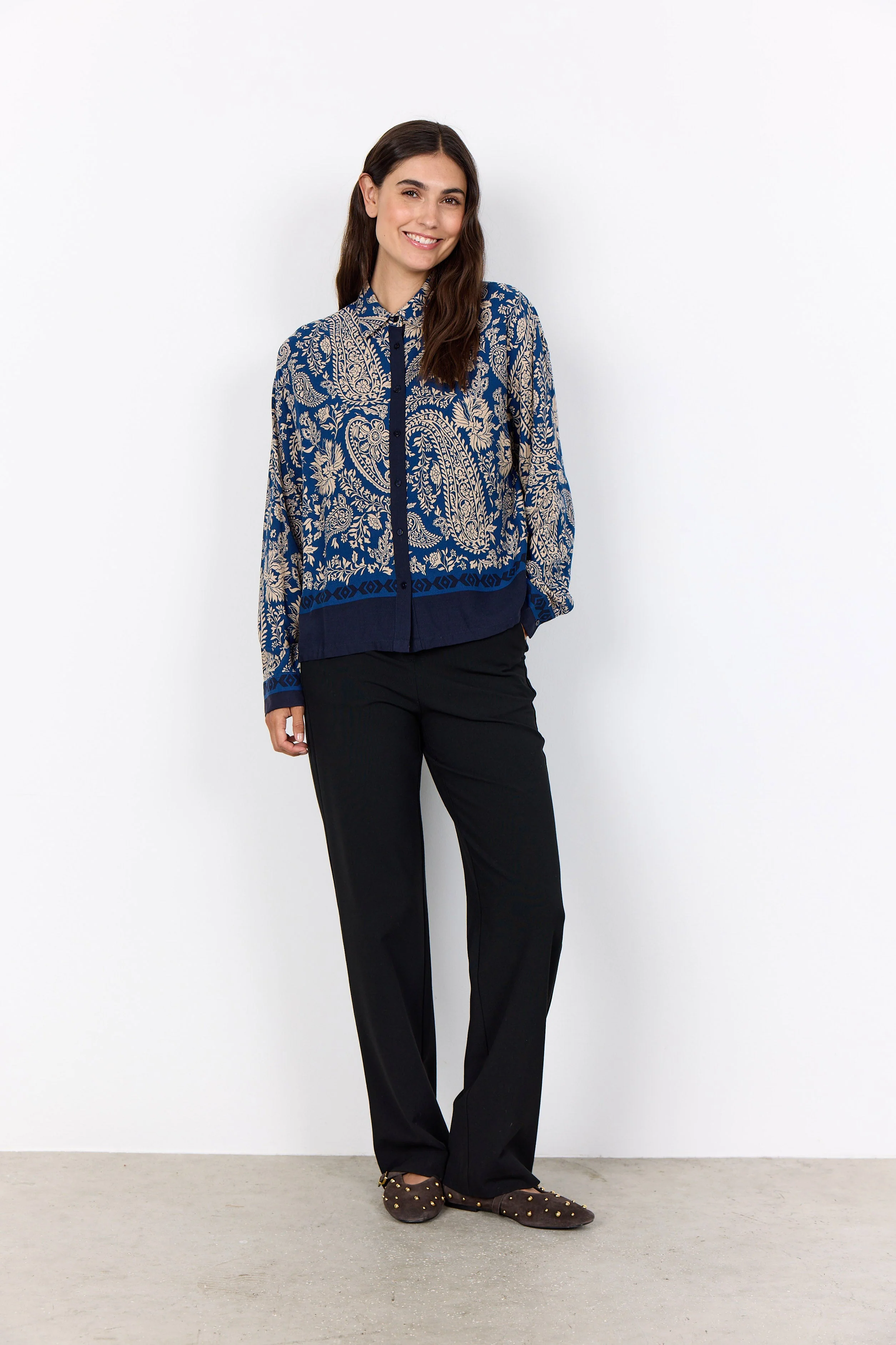 Valgerda Paisley Print Shirt - Estate Blue Combi - Image 3