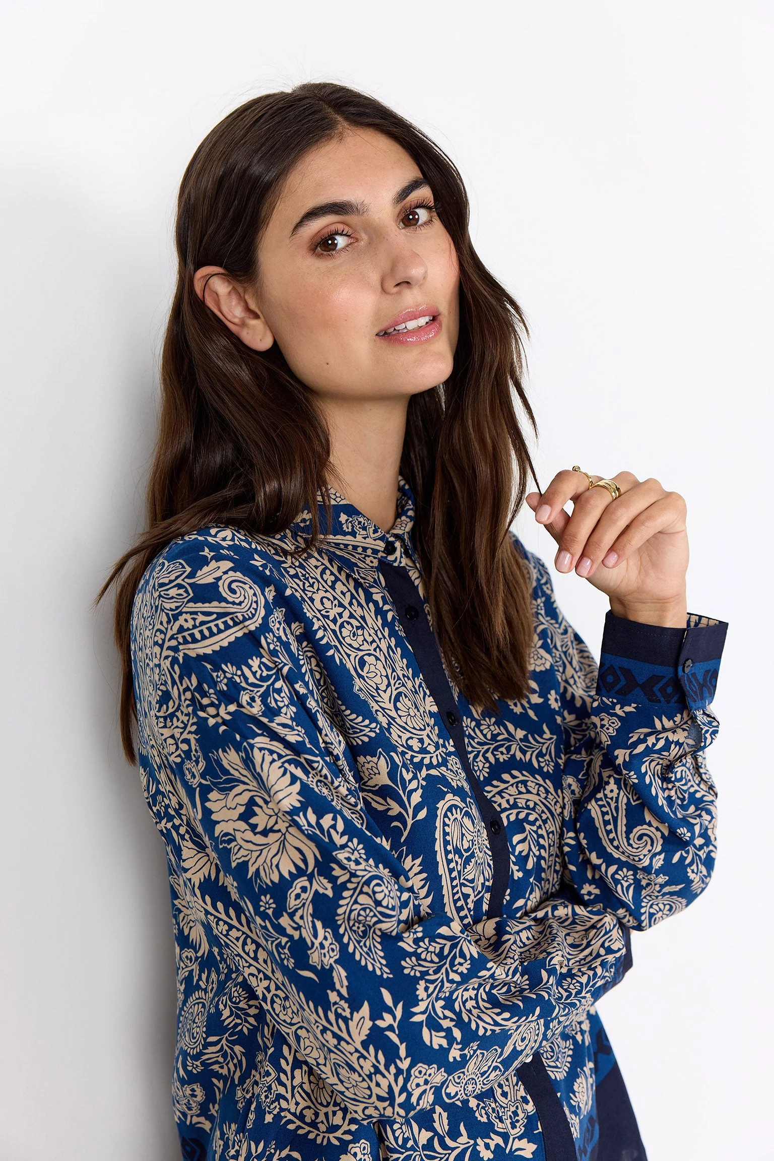 Valgerda Paisley Print Shirt - Estate Blue Combi - Image 5