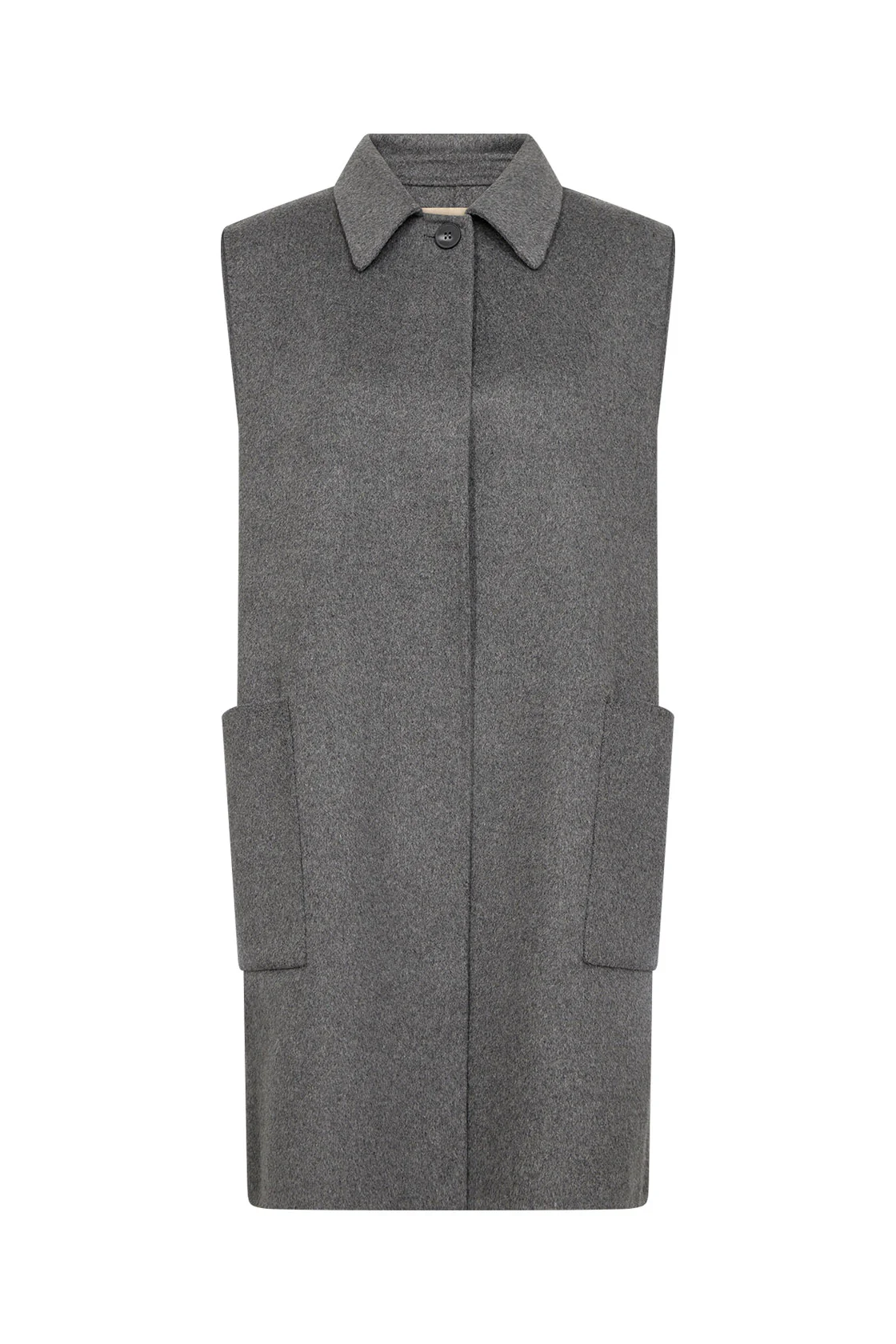 Vienna Longline Wool Blend Waistcoat - Dark Earth Melange
