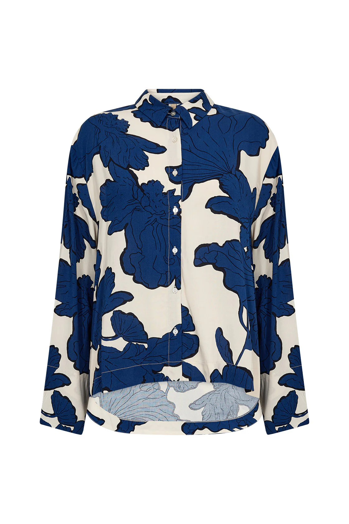 Vigdis Abstract Print Shirt - Estate Blue Combi