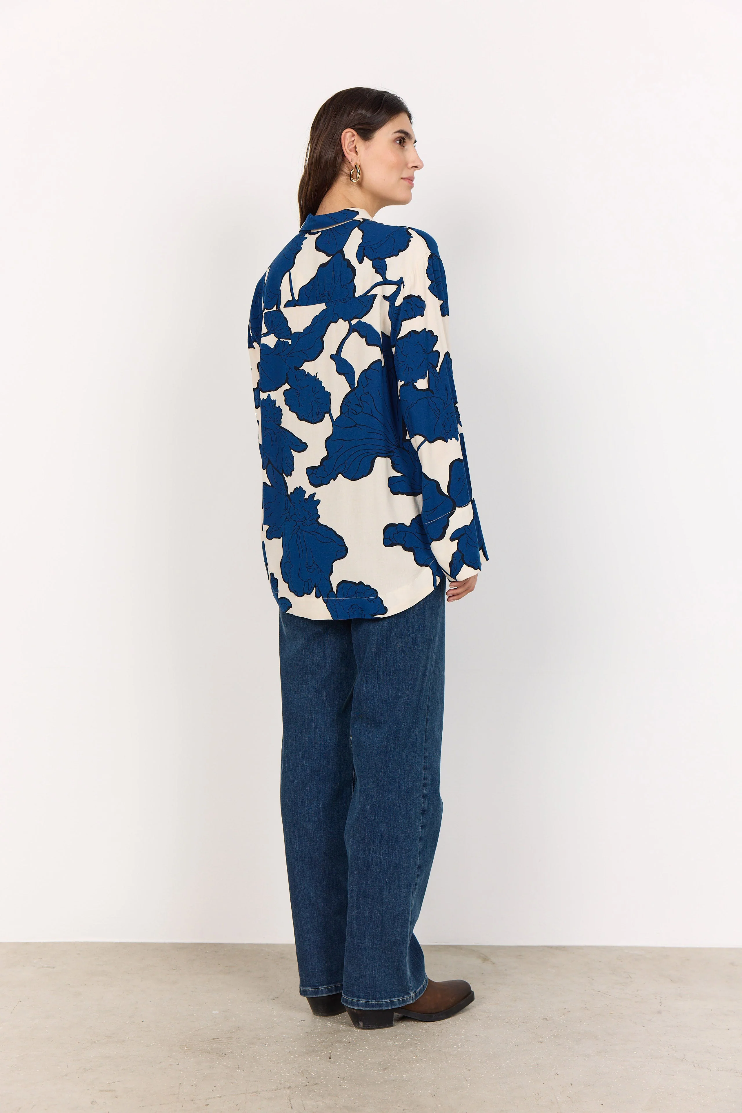 Vigdis Abstract Print Shirt - Estate Blue Combi - Image 3