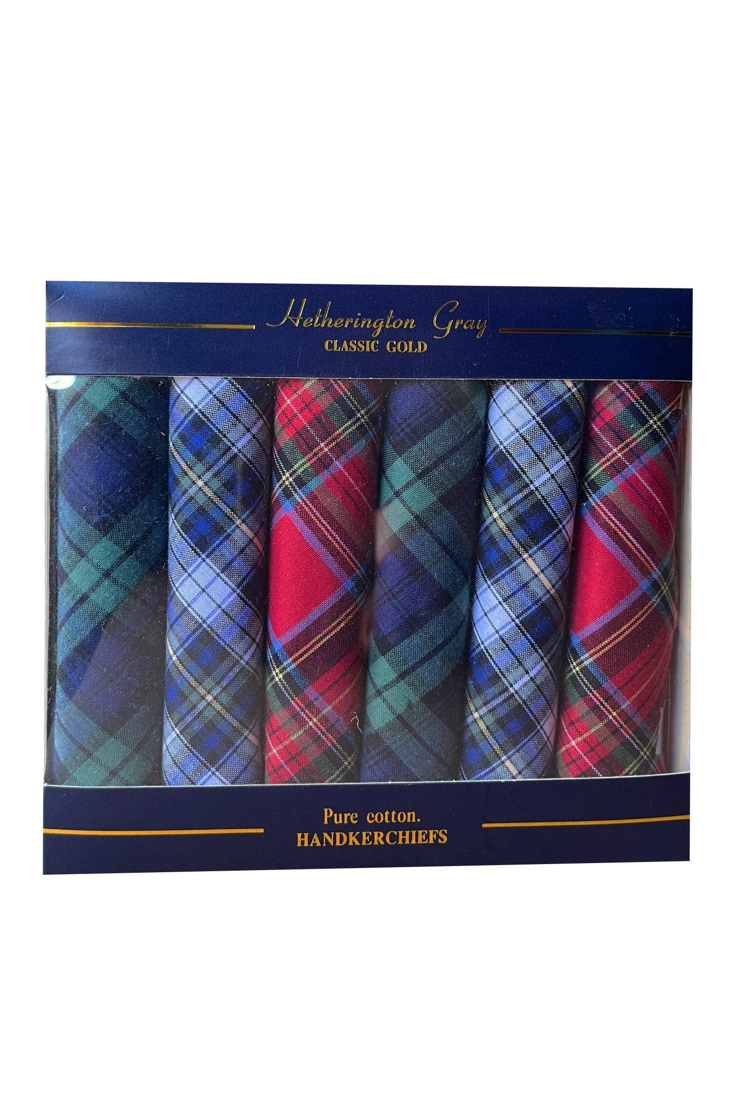 Pure Cotton Tartan Handkerchiefs 6 Pack - Multi Tartan