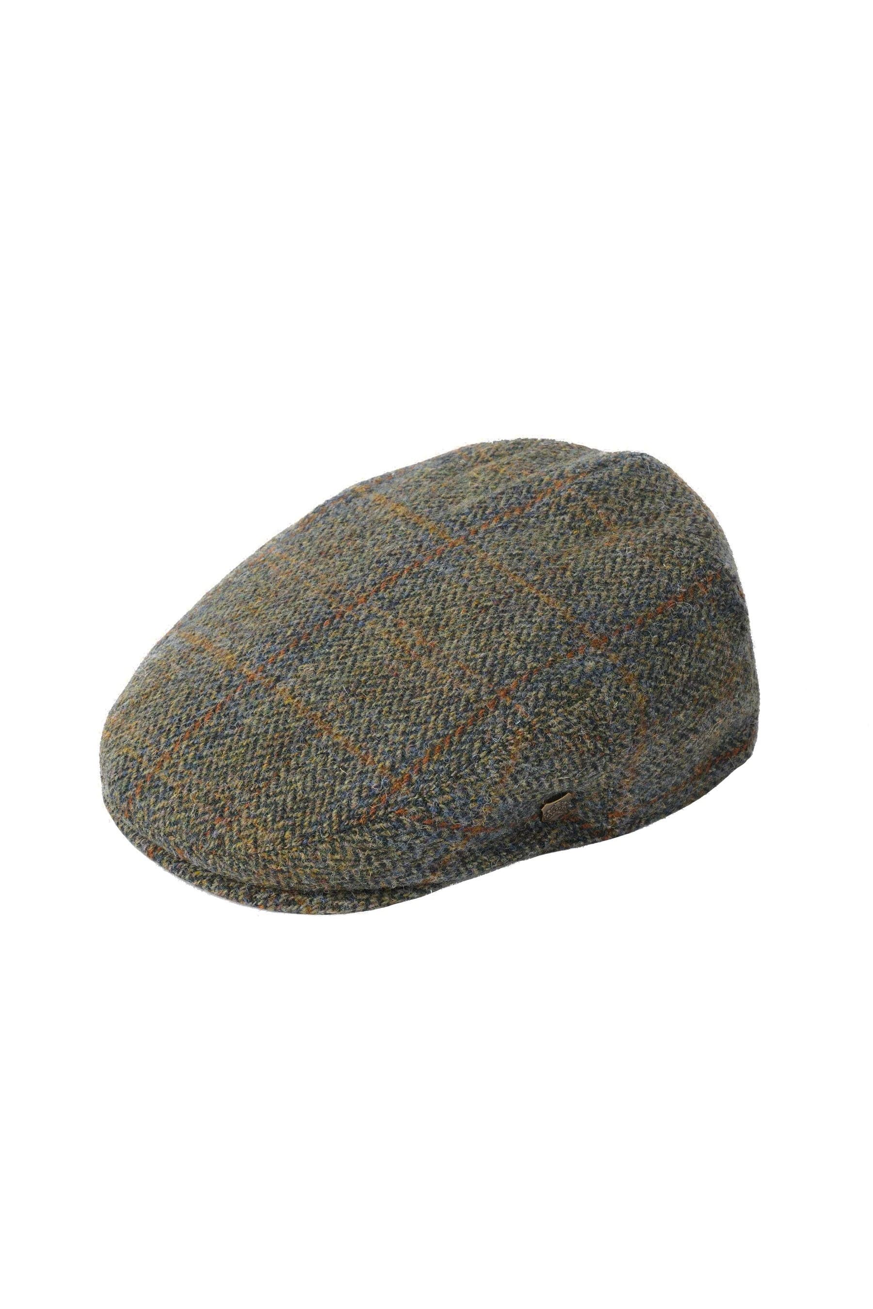 Stornoway Harris Tweed Flat Cap - Green/Blue