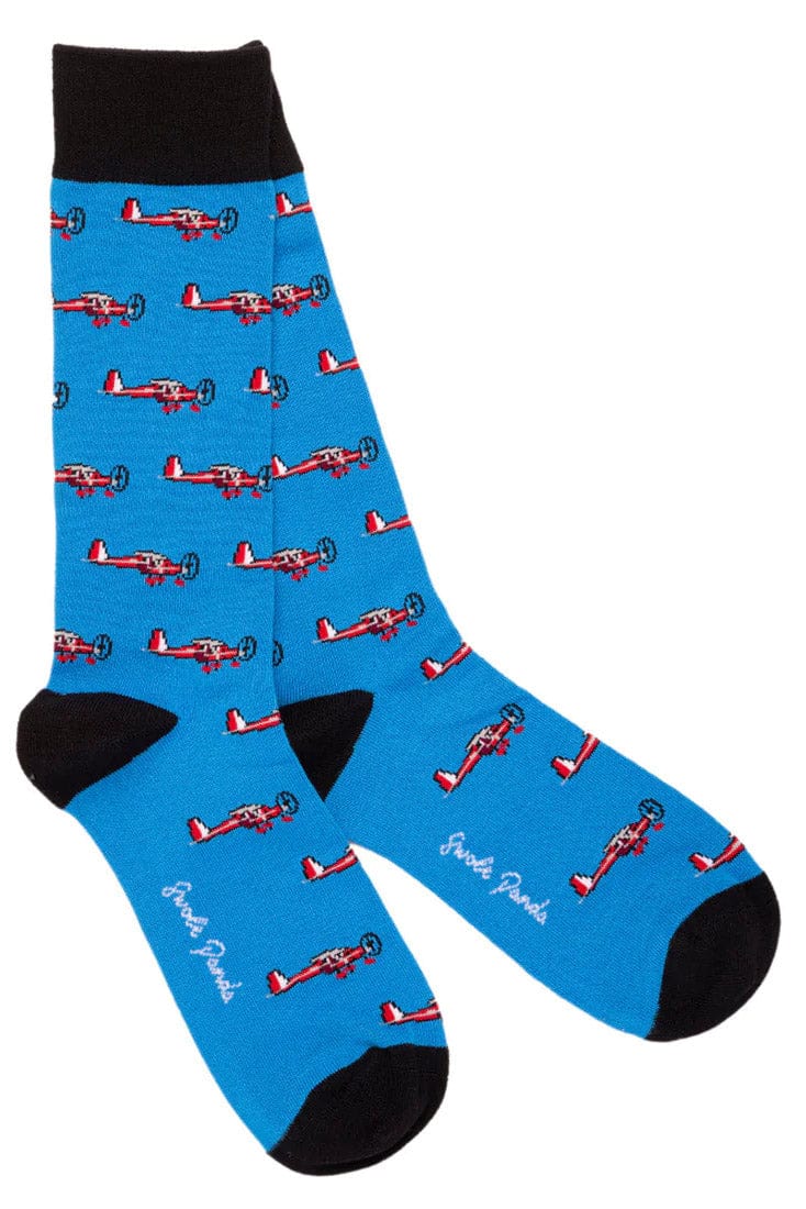 Aeroplane Bamboo Socks - Blue