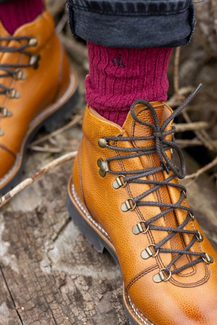 Bamboo Boot Sock - Burgundy - Image 4
