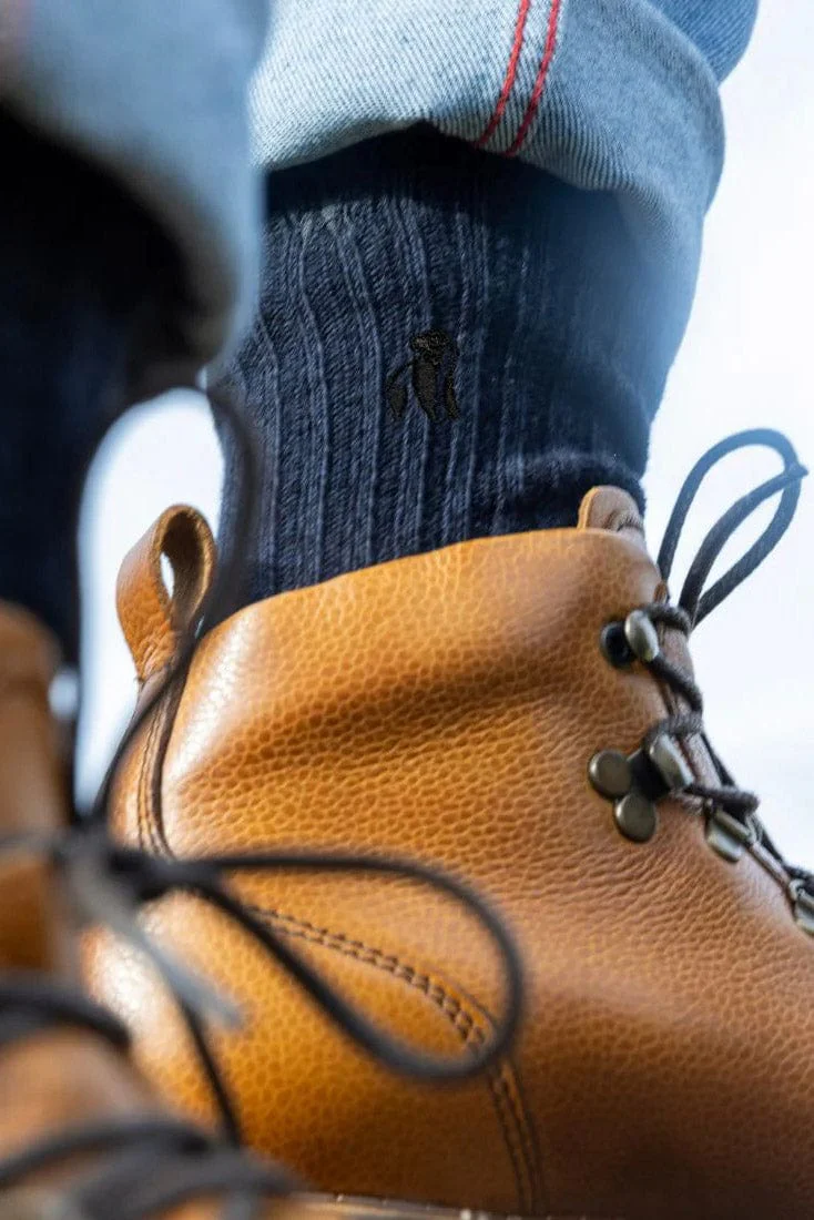 Bamboo Boot Sock - Navy - Image 2