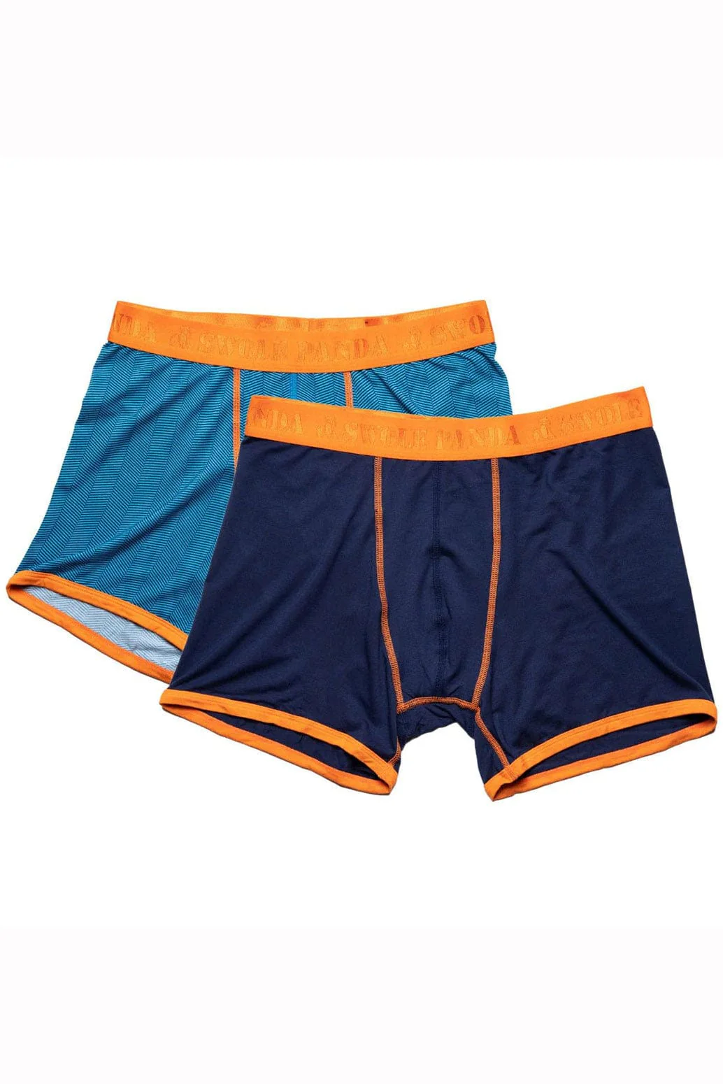 Bamboo Boxer Trunks 2 Pack - Navy/Blue Herringbone