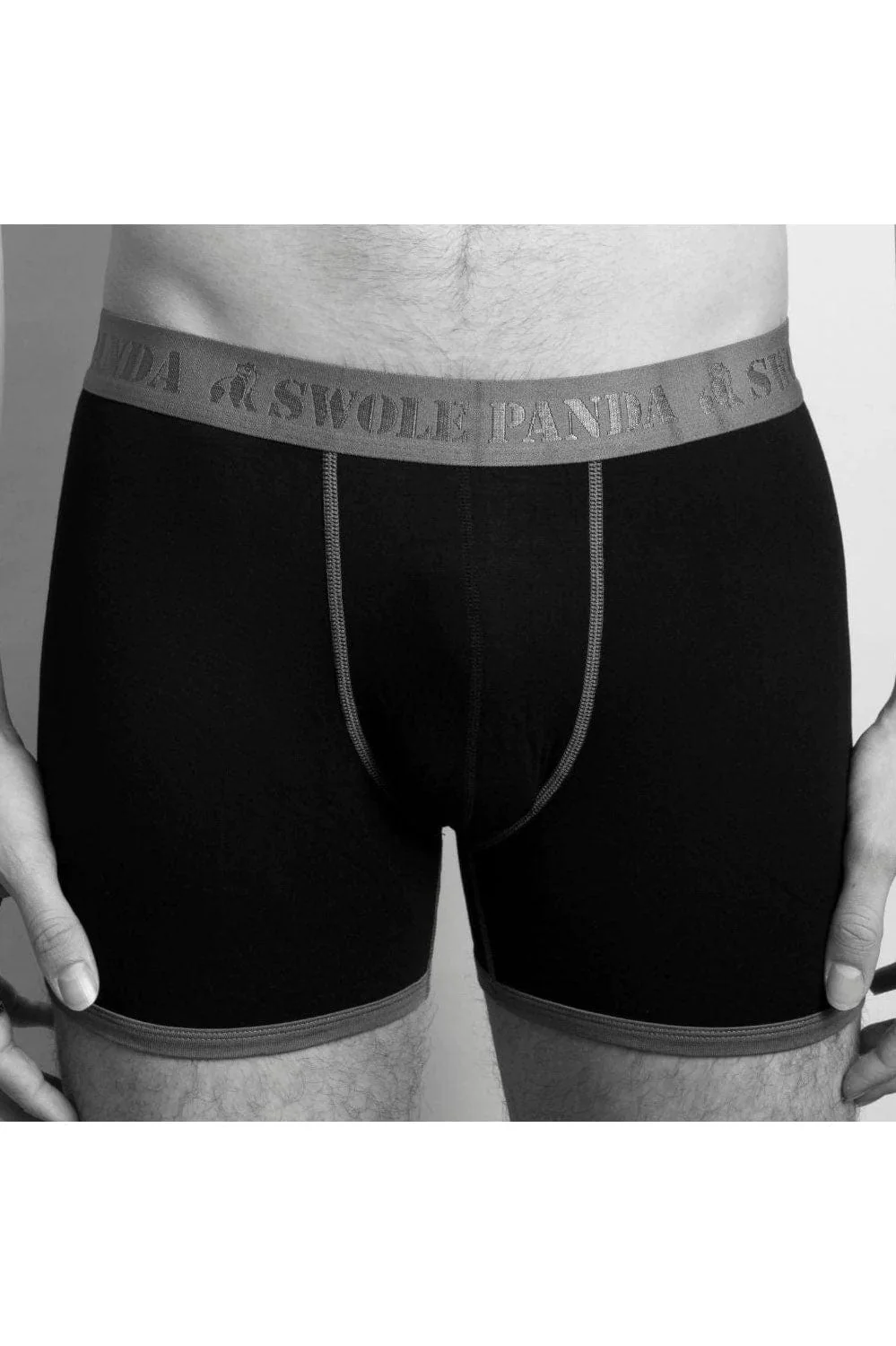 Bamboo Boxer Trunks - Black/Grey