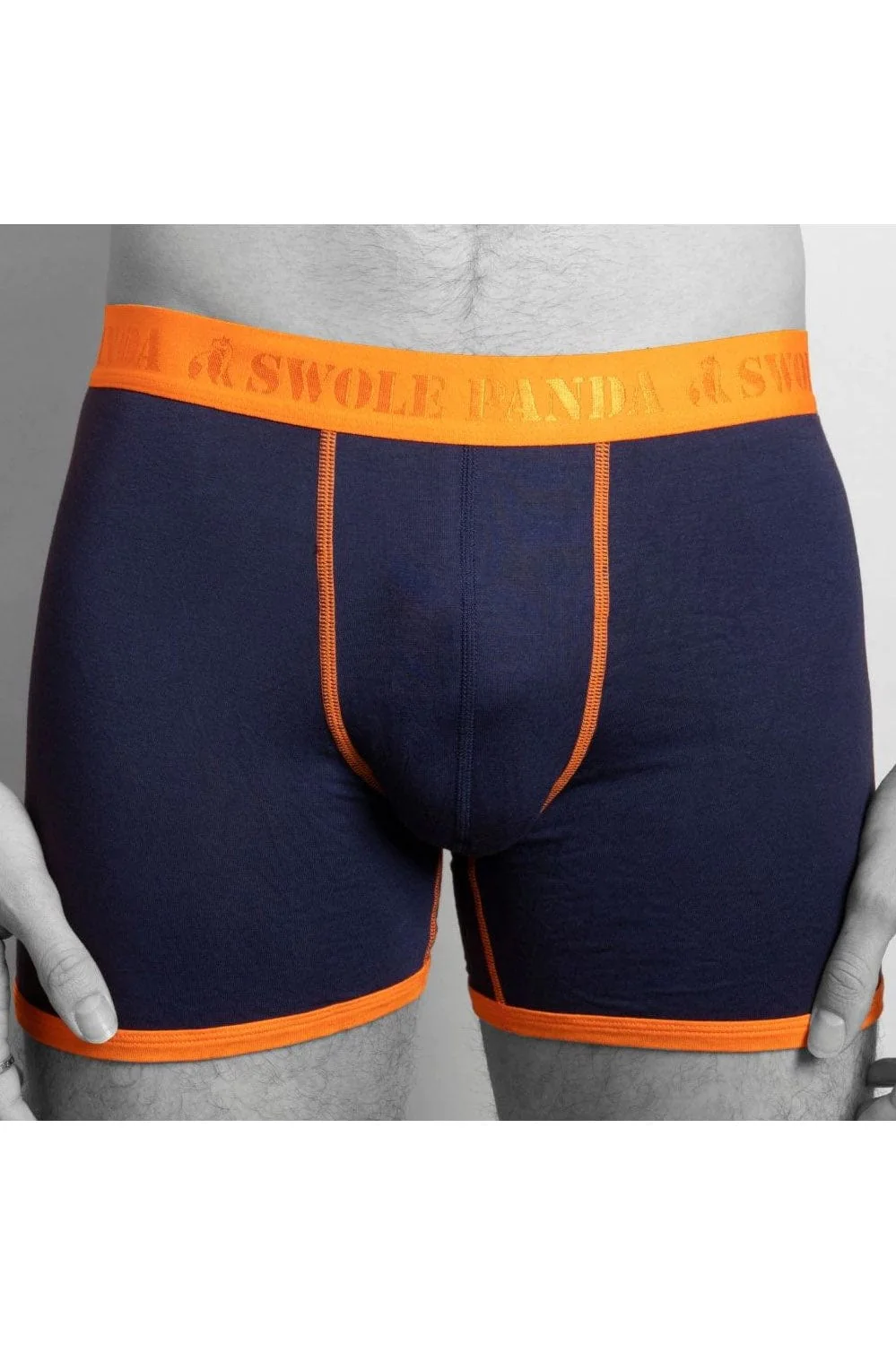 Bamboo Boxer Trunks - Navy/Orange