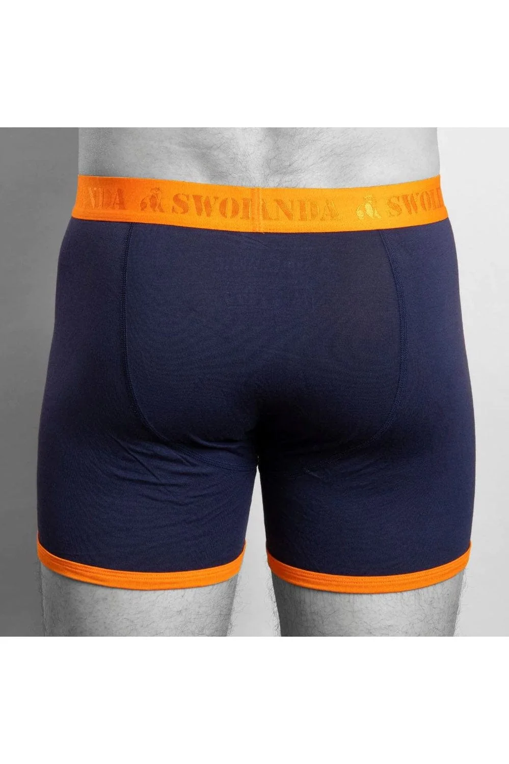 Bamboo Boxer Trunks - Navy/Orange - Image 2
