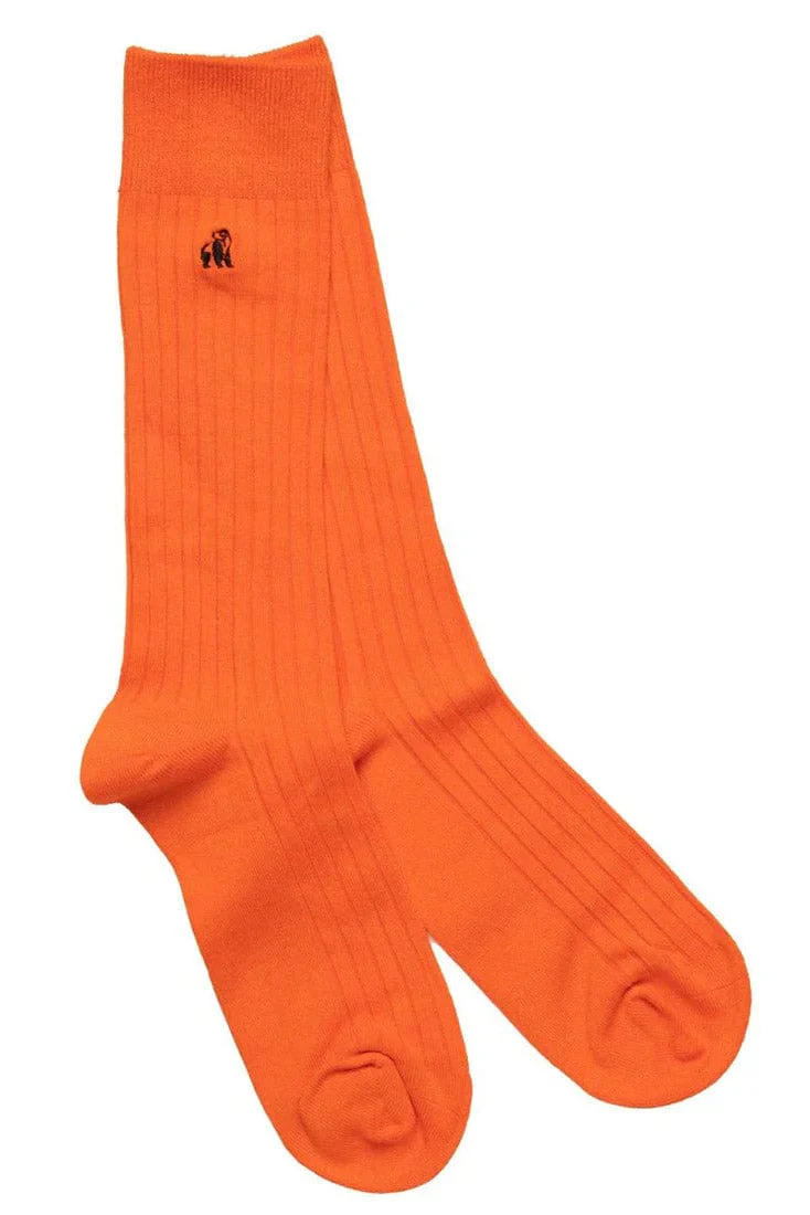 Plain Bamboo Socks - Tangerine