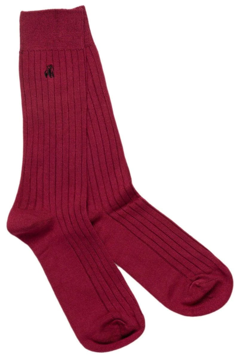 Plain Bamboo Socks - Burgundy