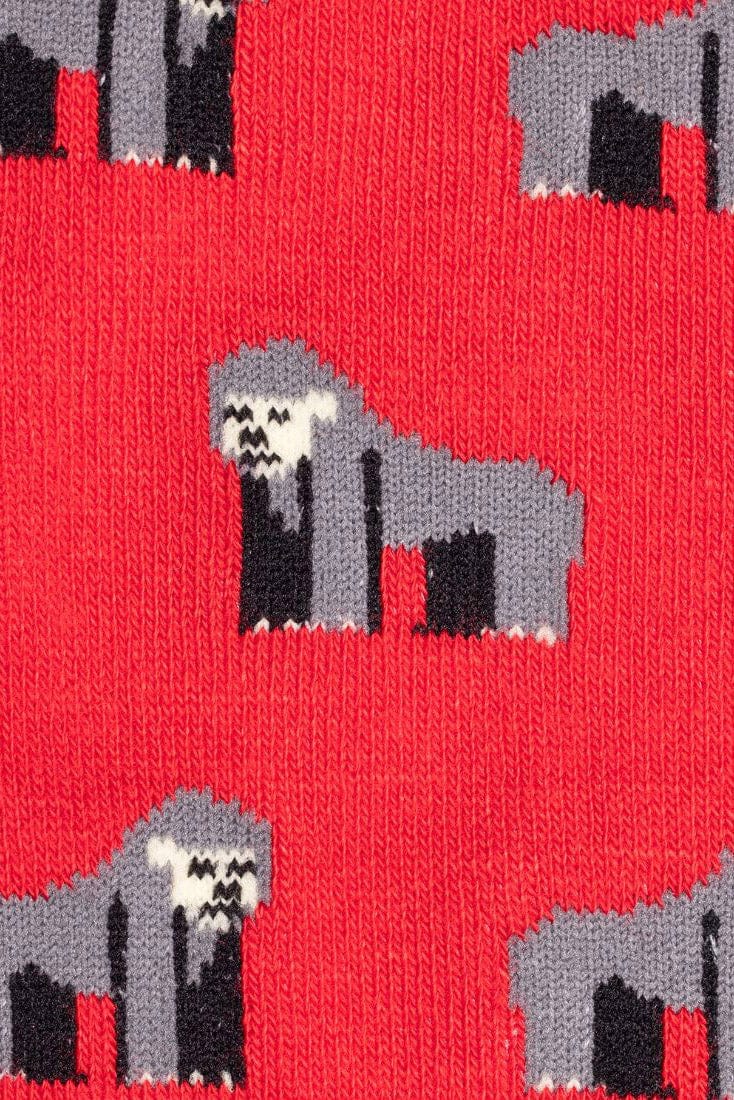 Gorilla Bamboo Socks - Red - Image 3