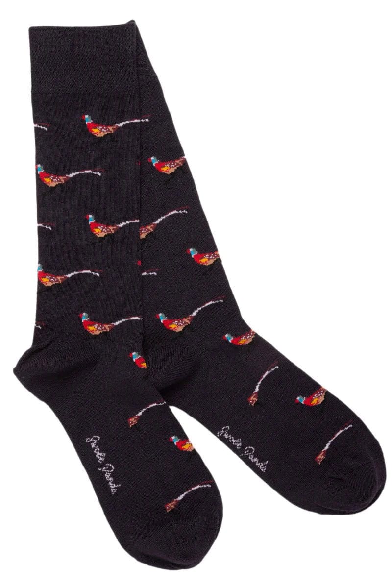 Pheasant Bamboo Socks - Black Pheasant