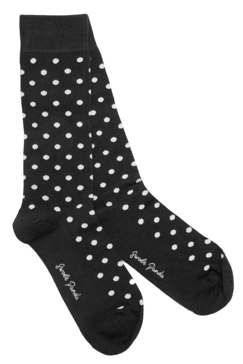 Polka Dot Bamboo Socks - Black