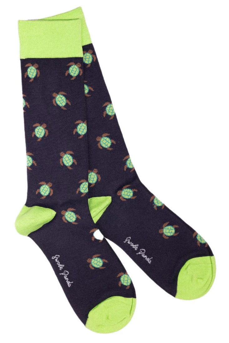 Turtle Bamboo Socks - Navy